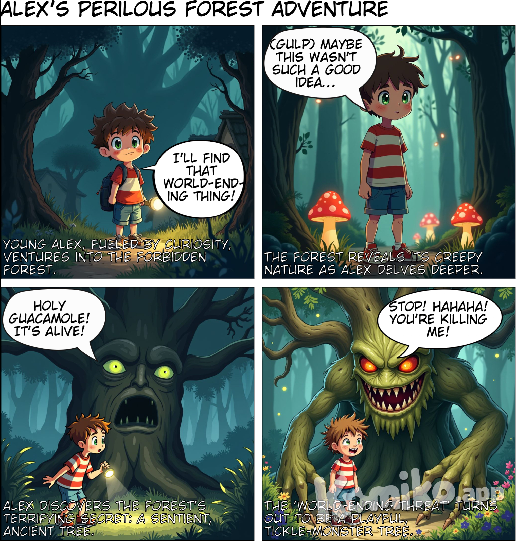 Once upon a time,there was a small village which surrounded by forest,and in a small house there is a boy name Alex.In this village there have a rumor that in in the deepest forests,there have something bad that could destroy everything including earth,but no one can know what it is because it’s too dangerous to check it out,but Alex wants to try to know what secrets in forest,Dose Alex can find the dangerous thing and save the world?