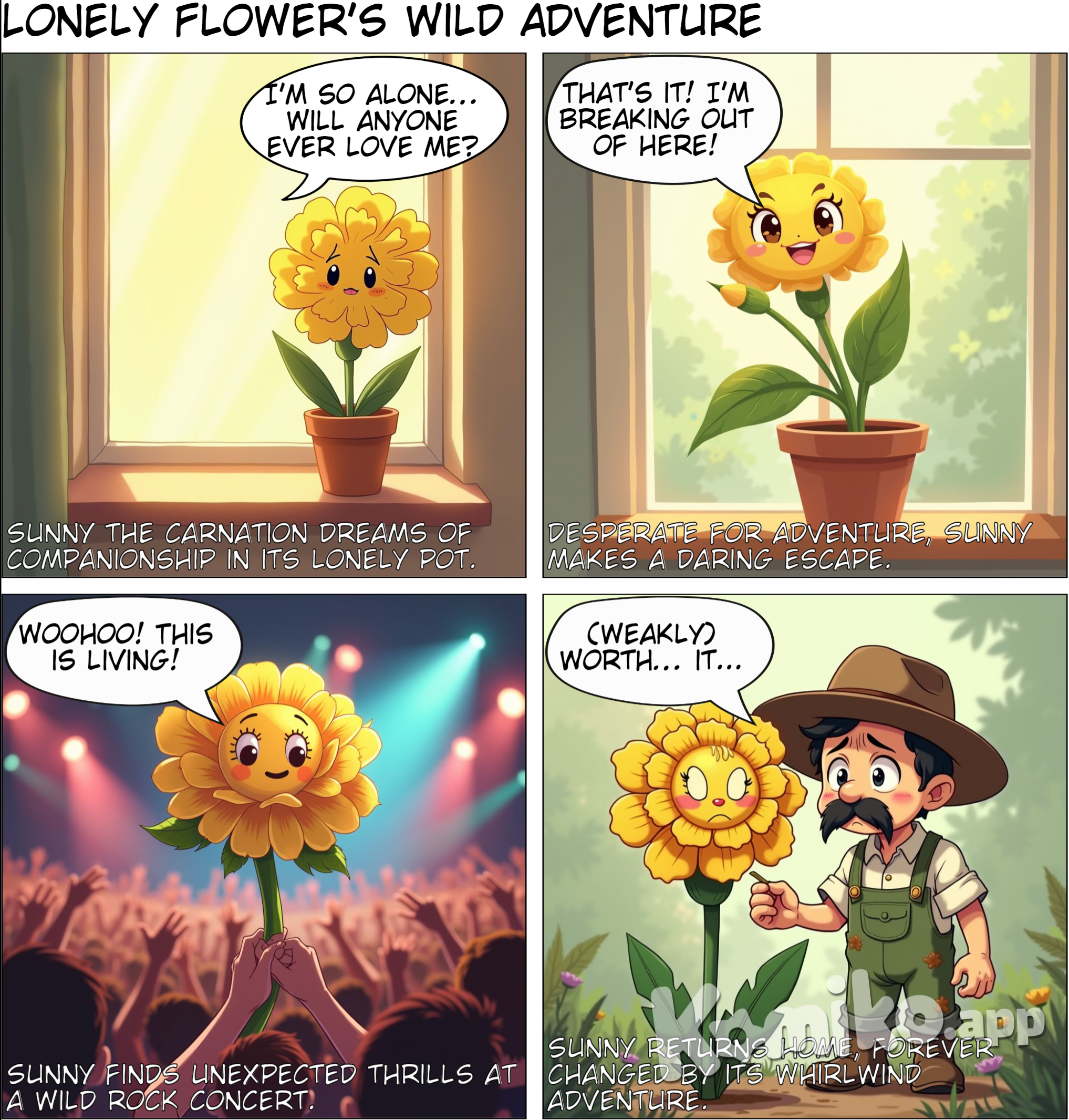 alone a yellow carnation