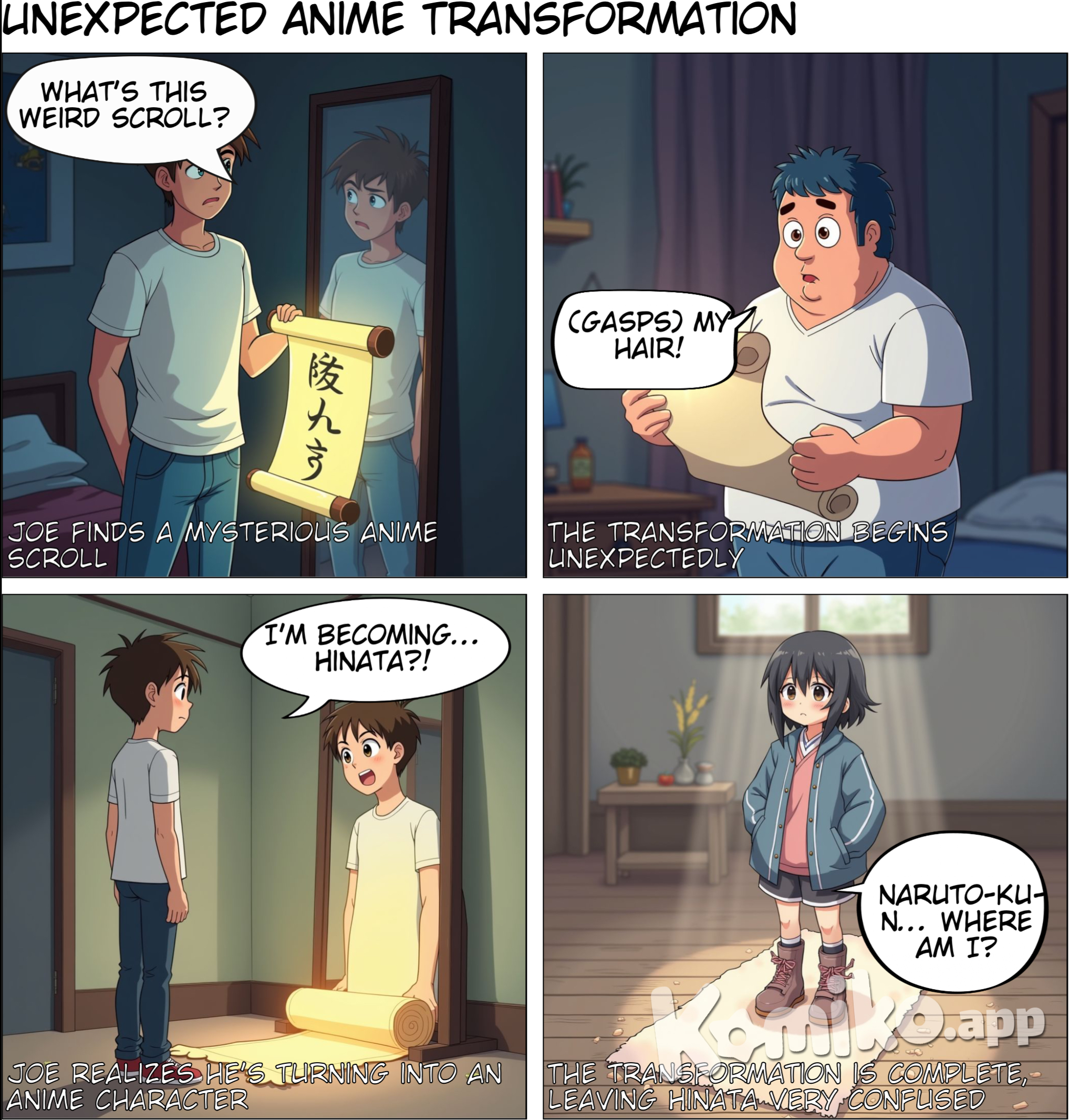 A guy transforming into a Hinata Higa Naruto