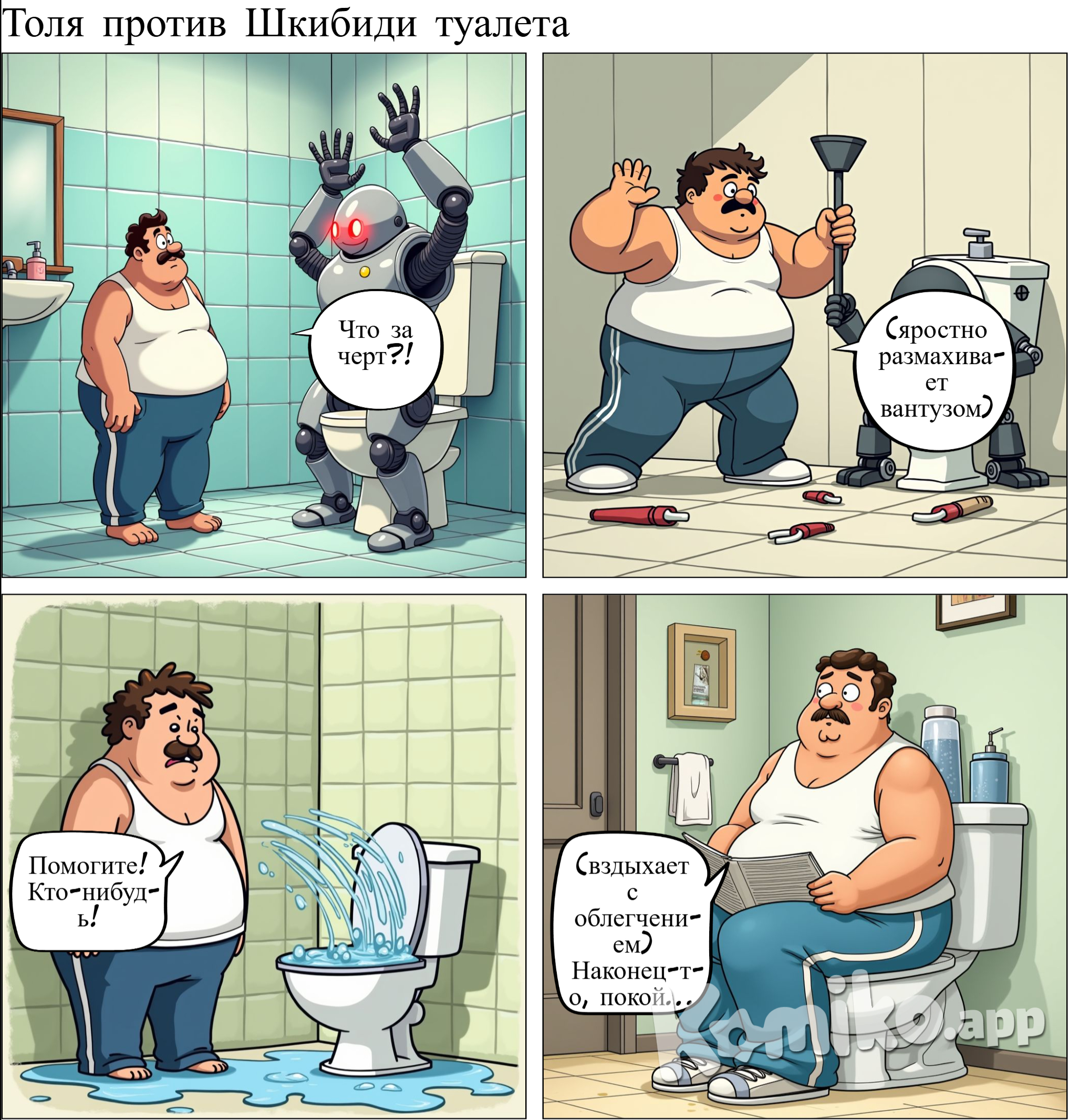 толя сражается с шкибиди туалетом