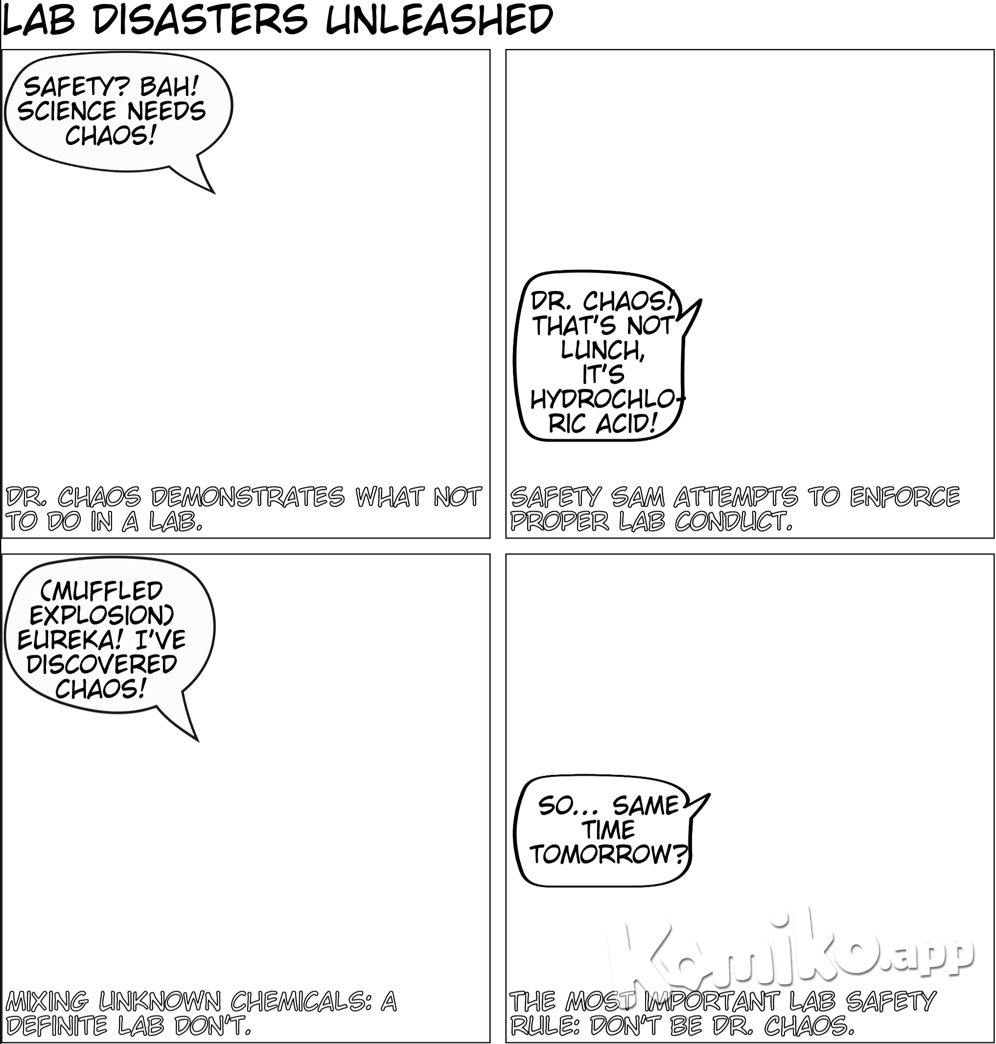 does and don't in a science lab