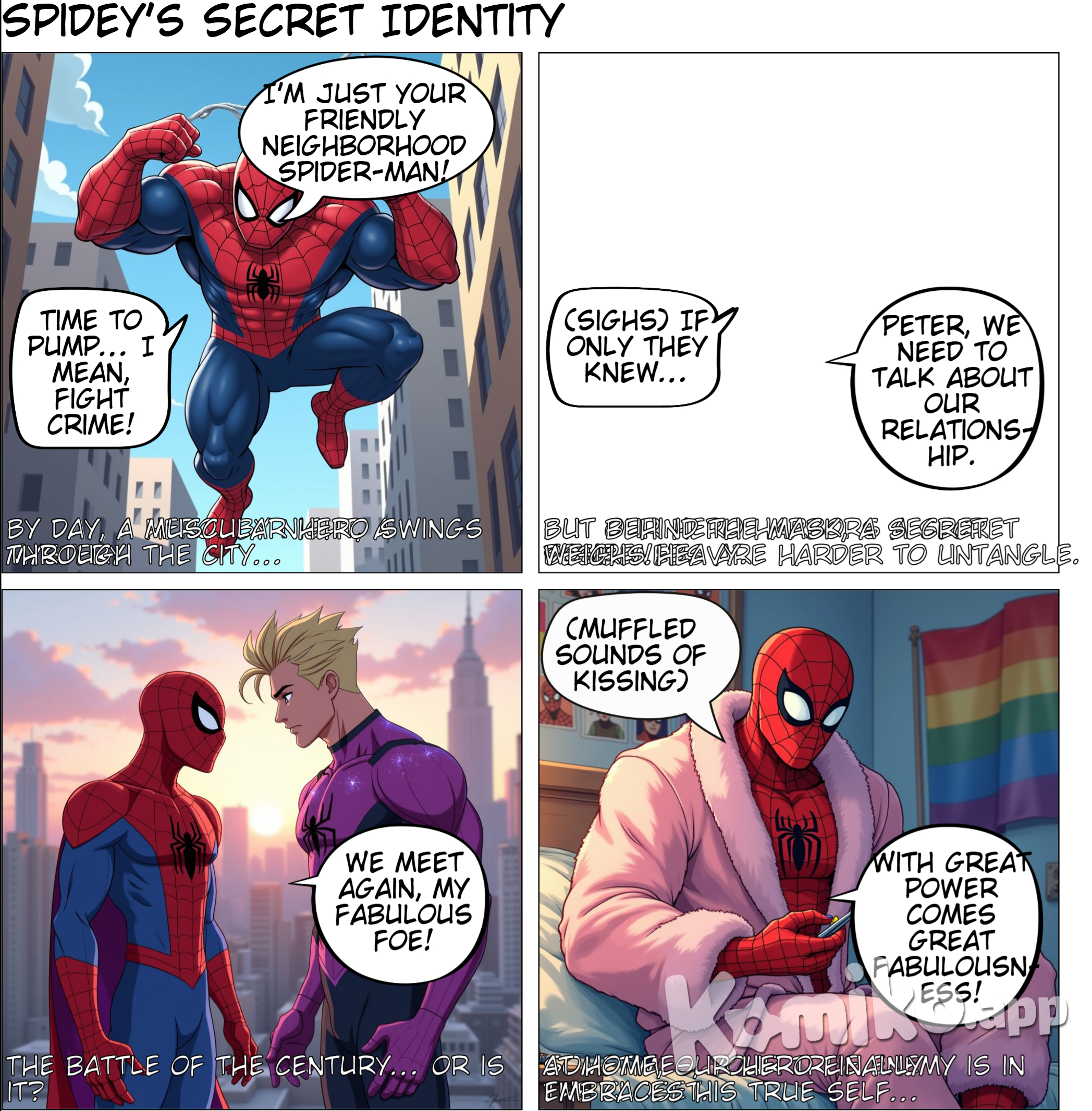 muscular spiderman who is secretly gay