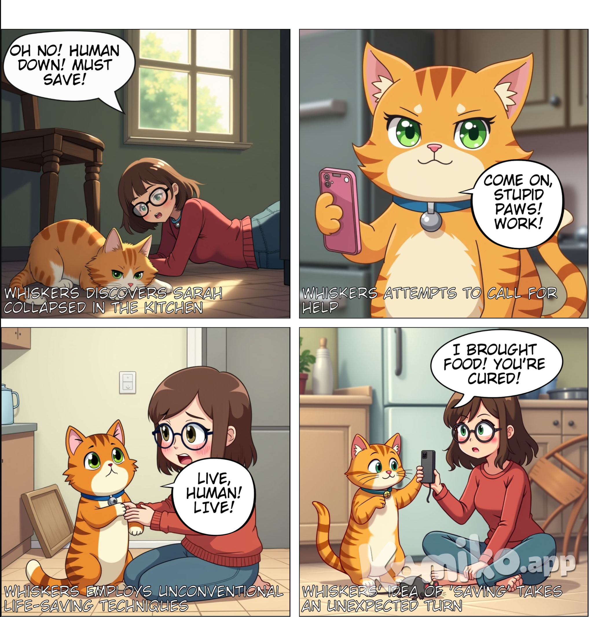 A talking cat saves her owner