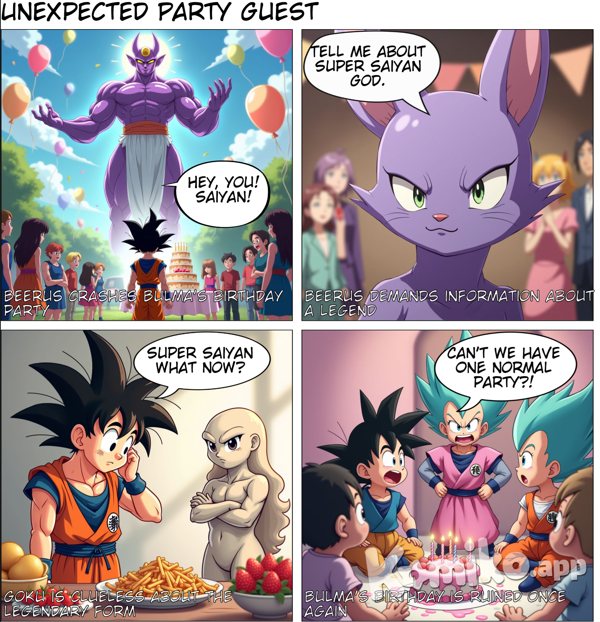Beerus Asks Goku About Super Saiyan God At Bulmas Birthday Party