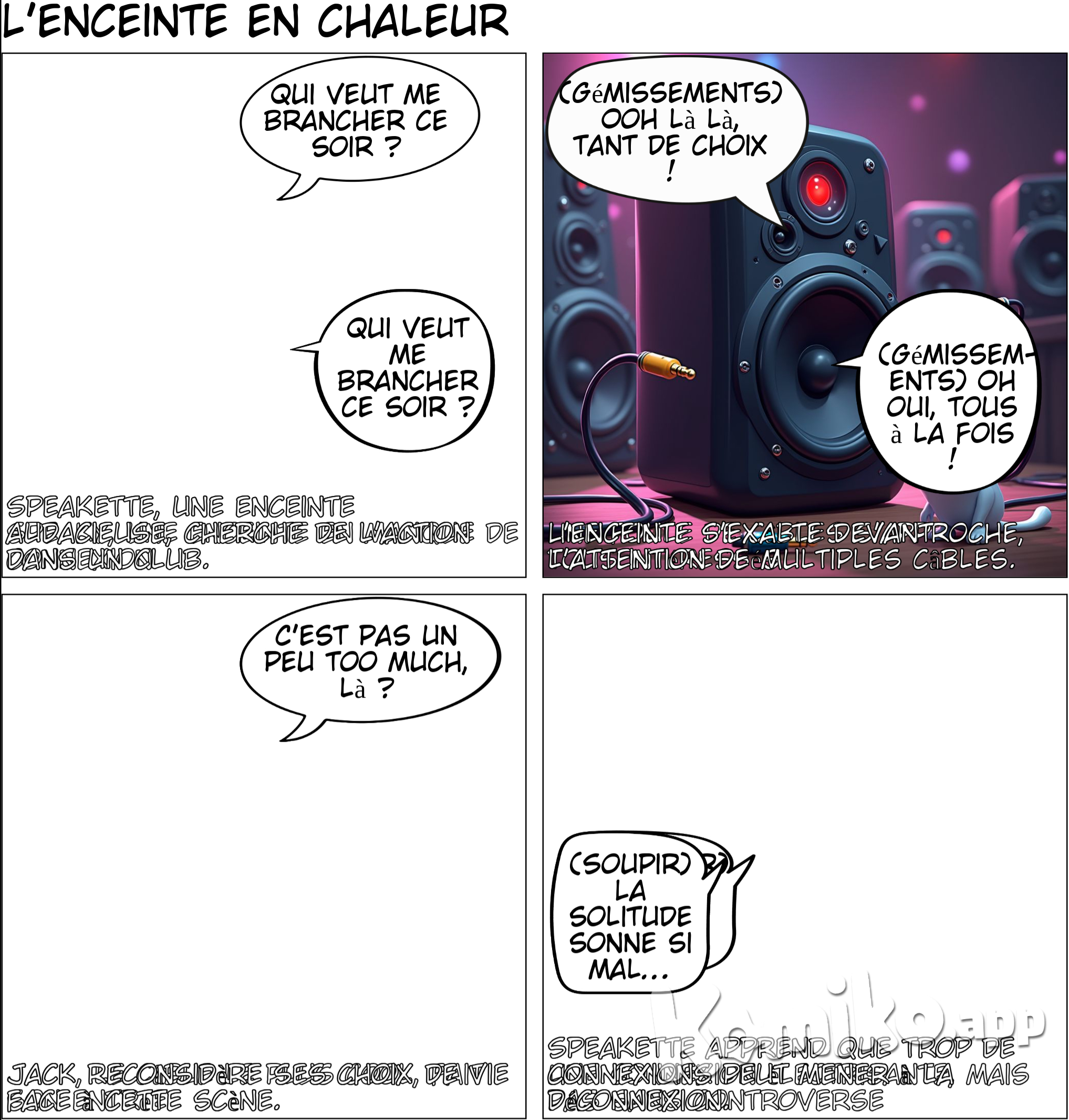 Une enceinte qui veut se faire bancher par plein de cable micro-jack, gay, banger