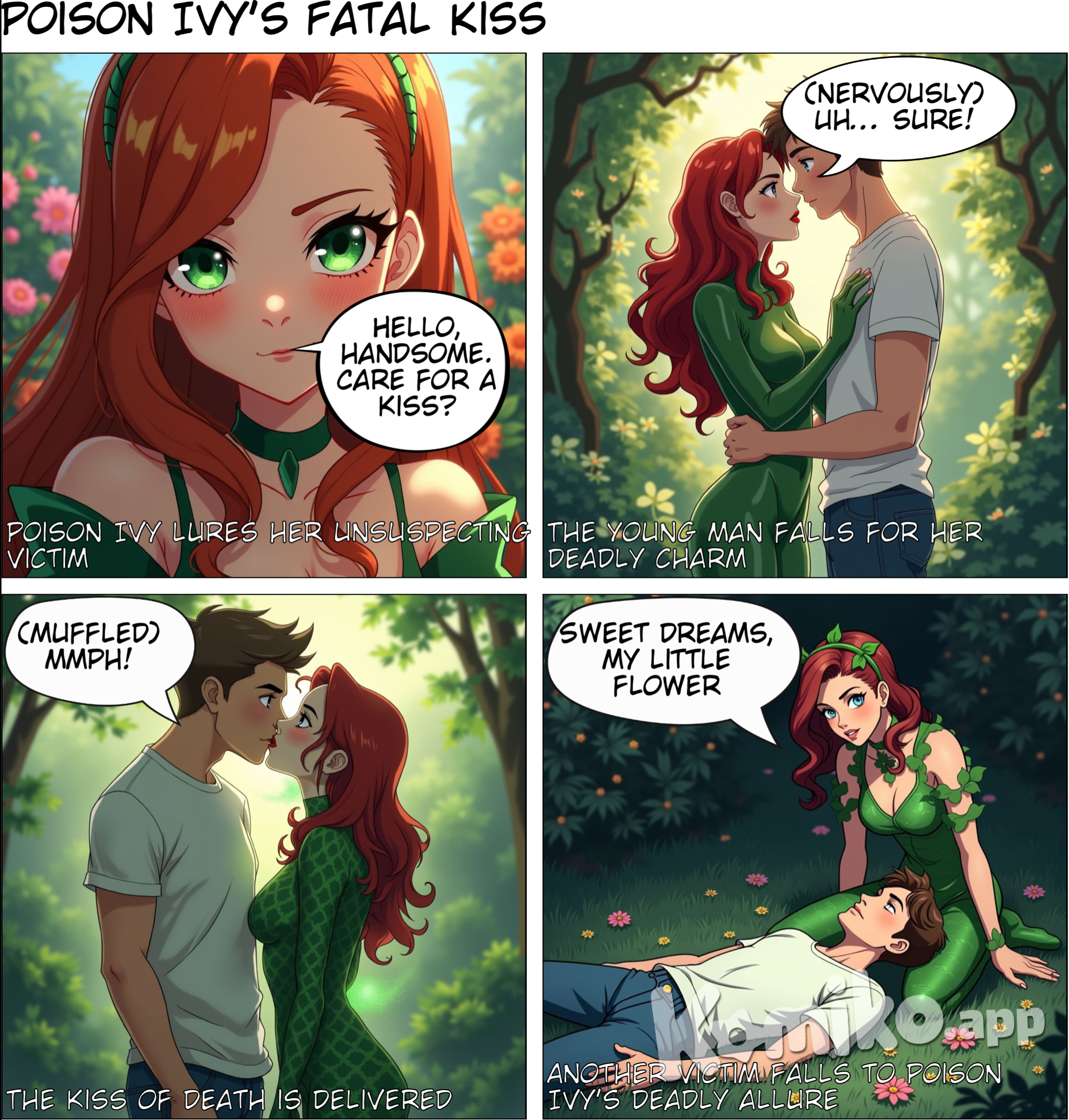 Poison ivy gives a young man the kiss of death
