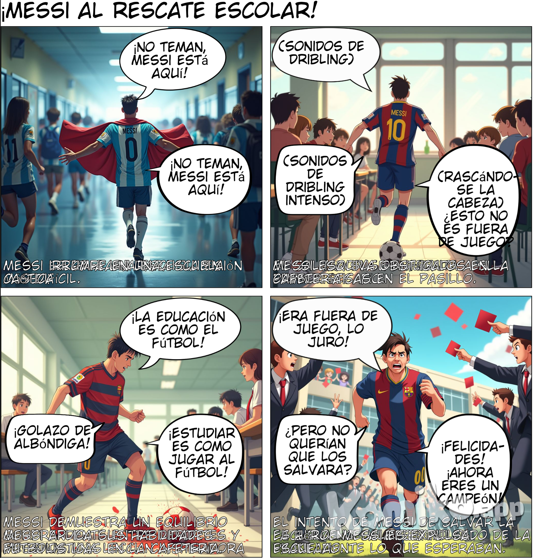 Messi salvador a personas de la escuela 