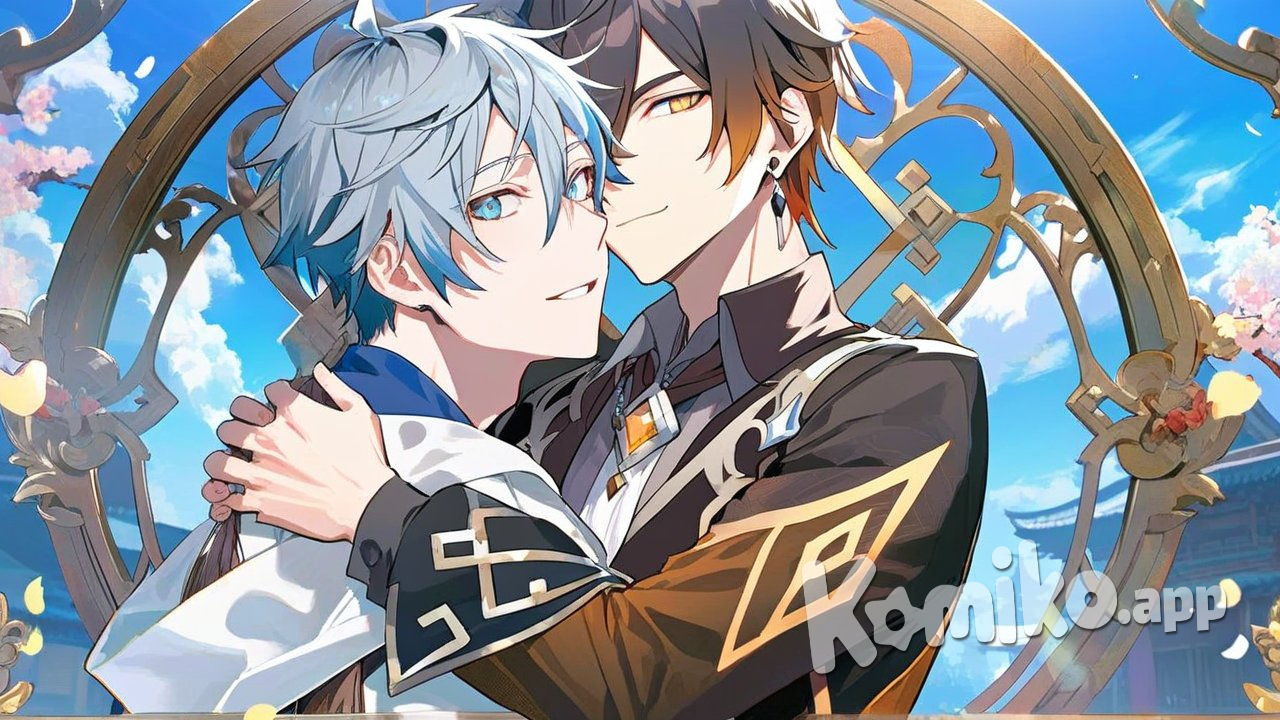 Zhongli hugging my OC?!