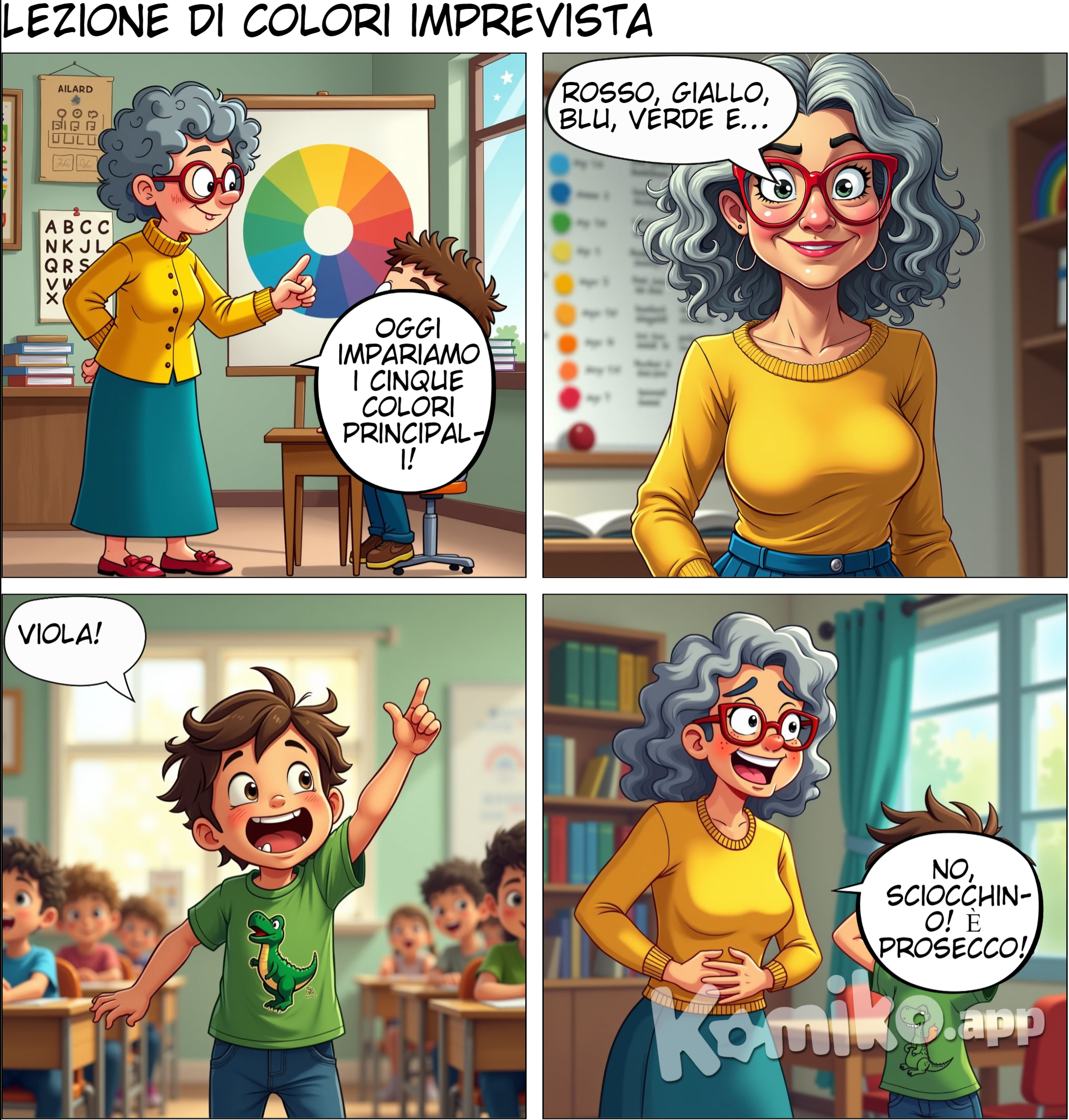i 5 colori lezione a bambini