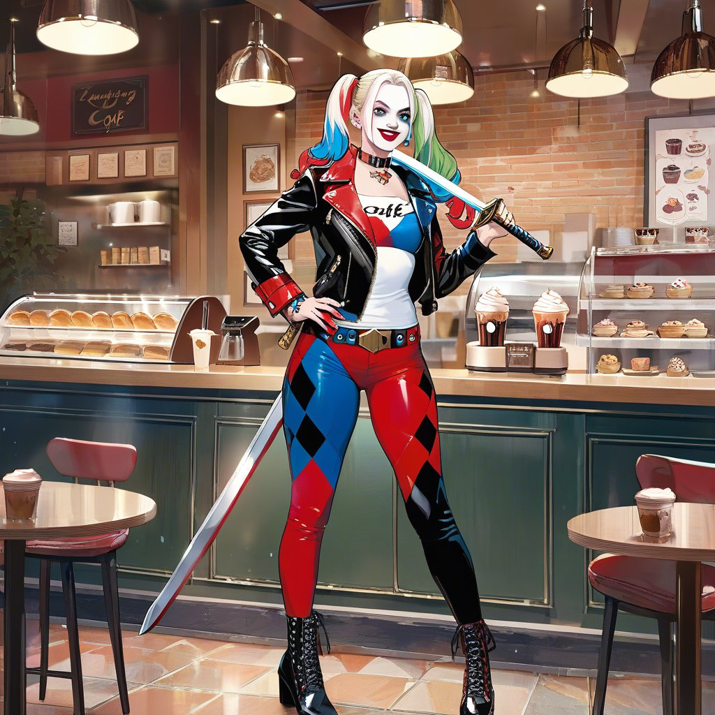 Harley Quinn at Cafe