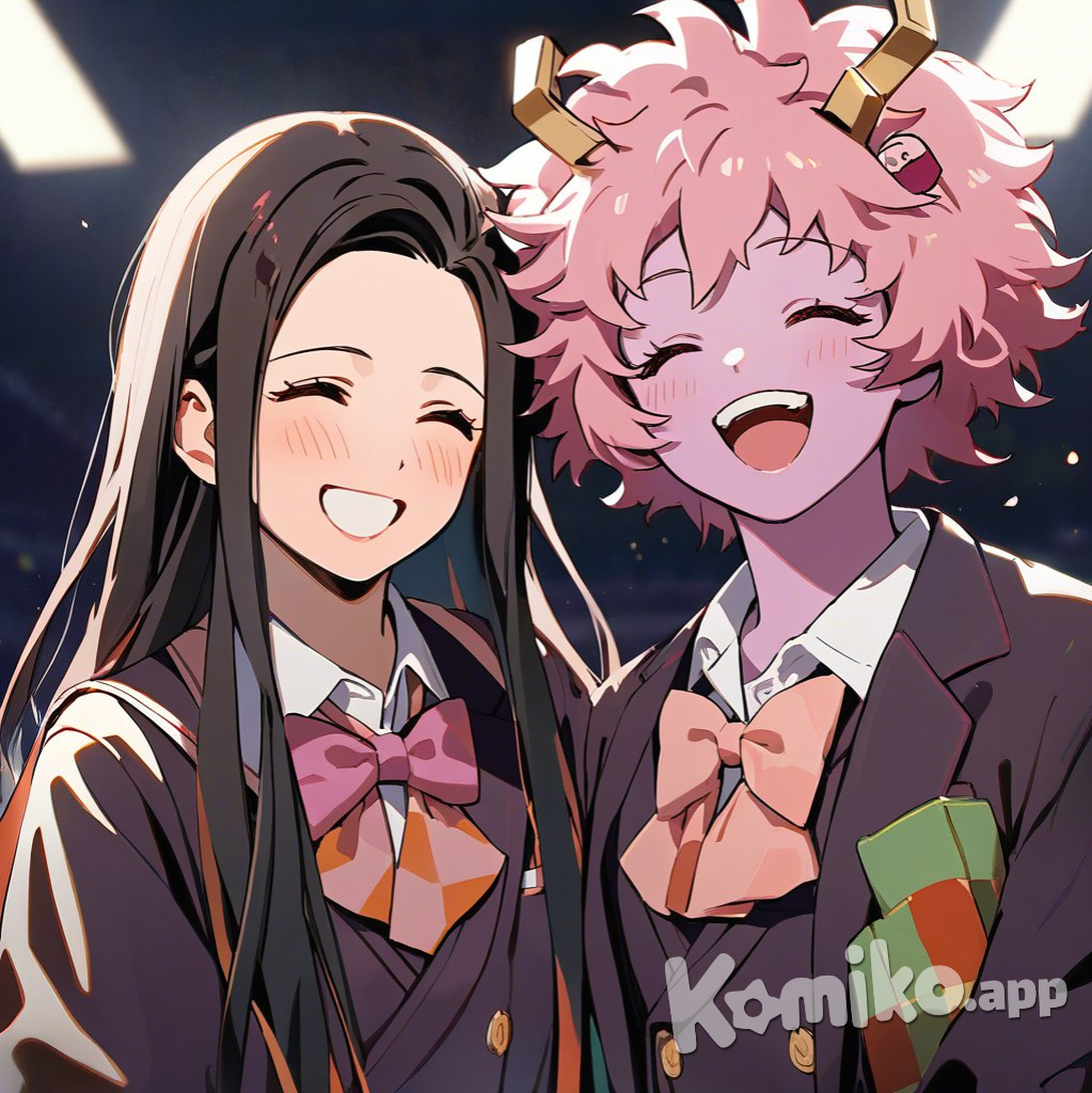 Mina ashido and Nezuko