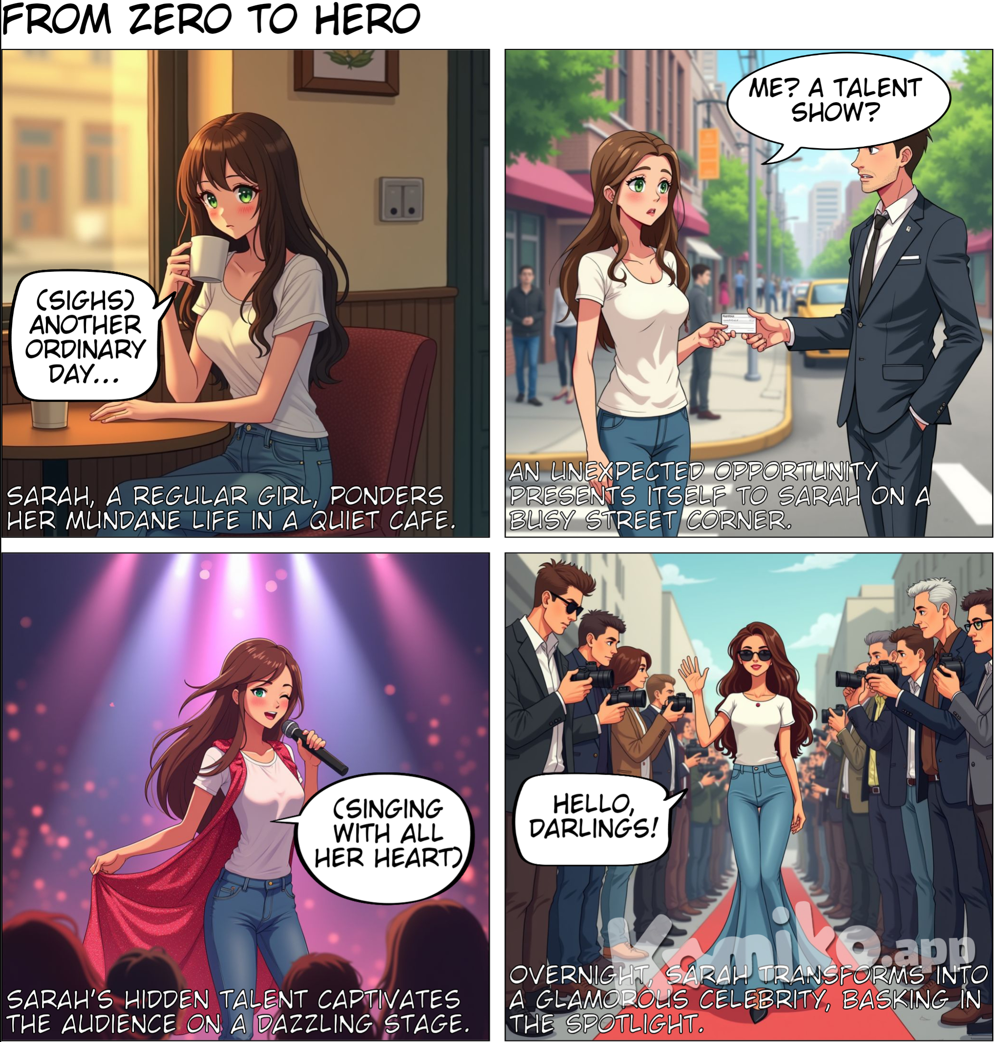 A regular girl becomes a big celebrity