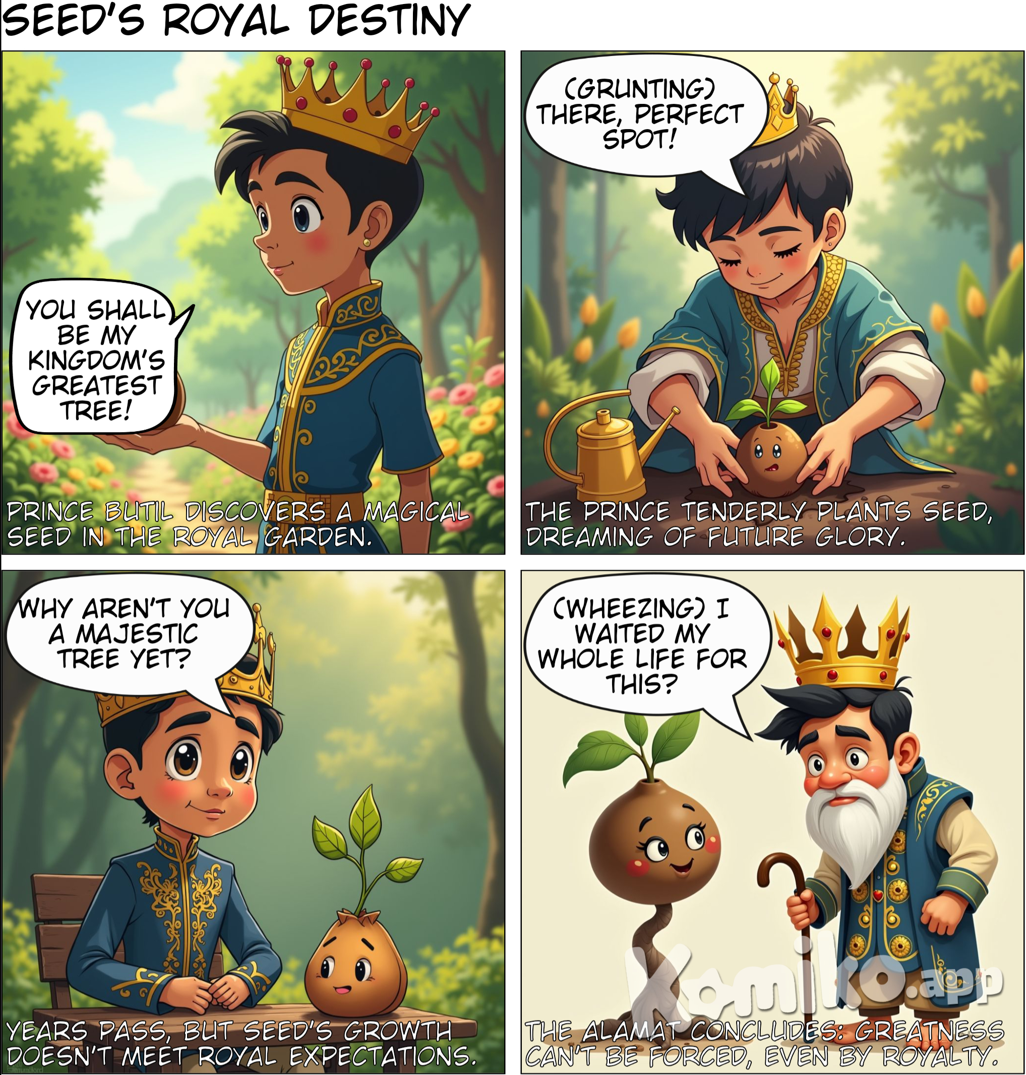 make an alamat of the seed, chsrscter primsipe or prince