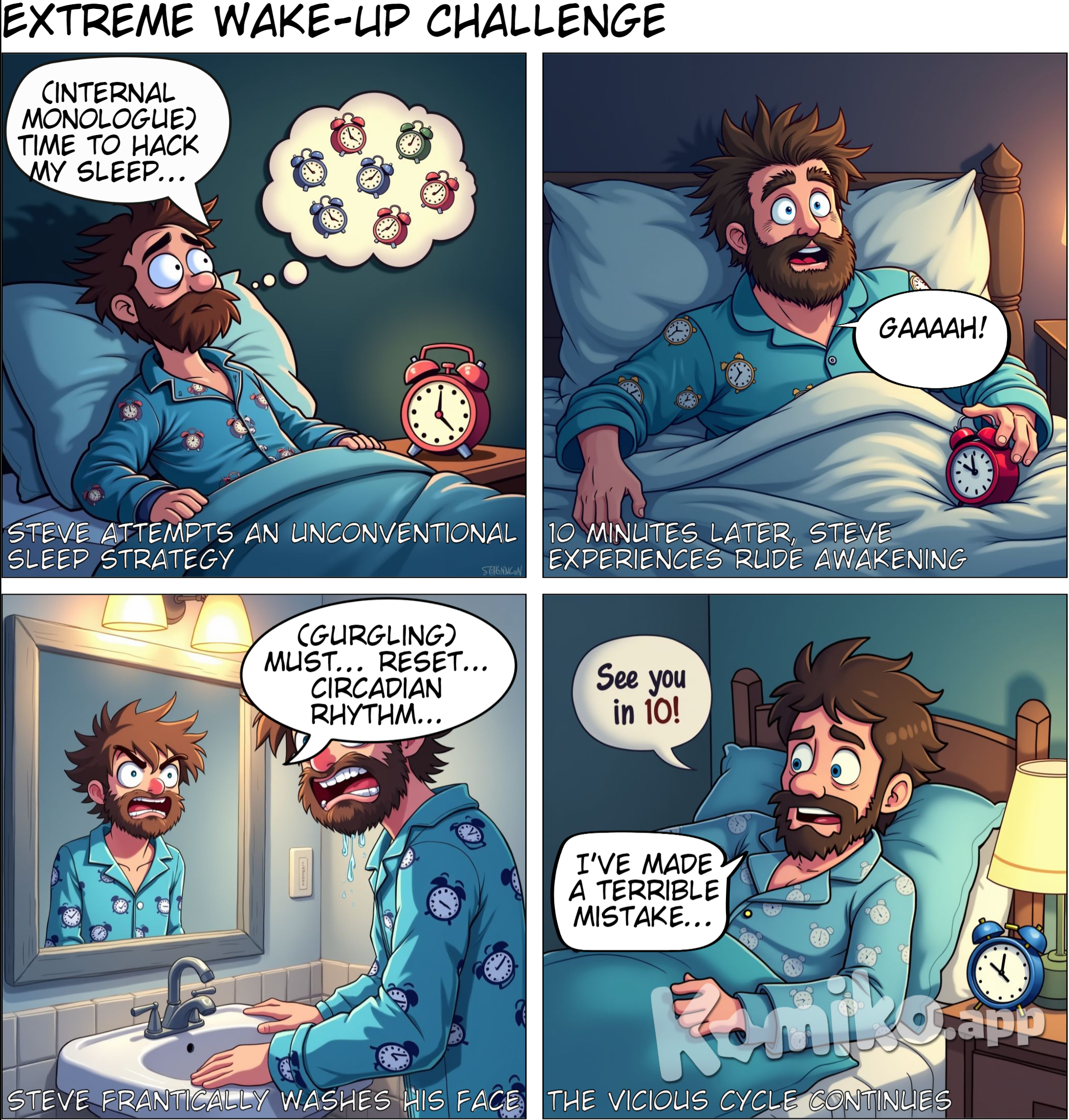 Today, on the afternoon or a few hourse before actually going to sleep, set up an alarm where you can to 10 minutes from now. While you wait for the alarm, get in bed and pretend you're asleep. In 10 minutes when the alarm goes off, you fucking yank yourself out of bed and wash your face, then turn it to the sun or the nearest natural light. Wait 10 minutes. Set the alarm again and do it again. Do it 4 or 5 times.