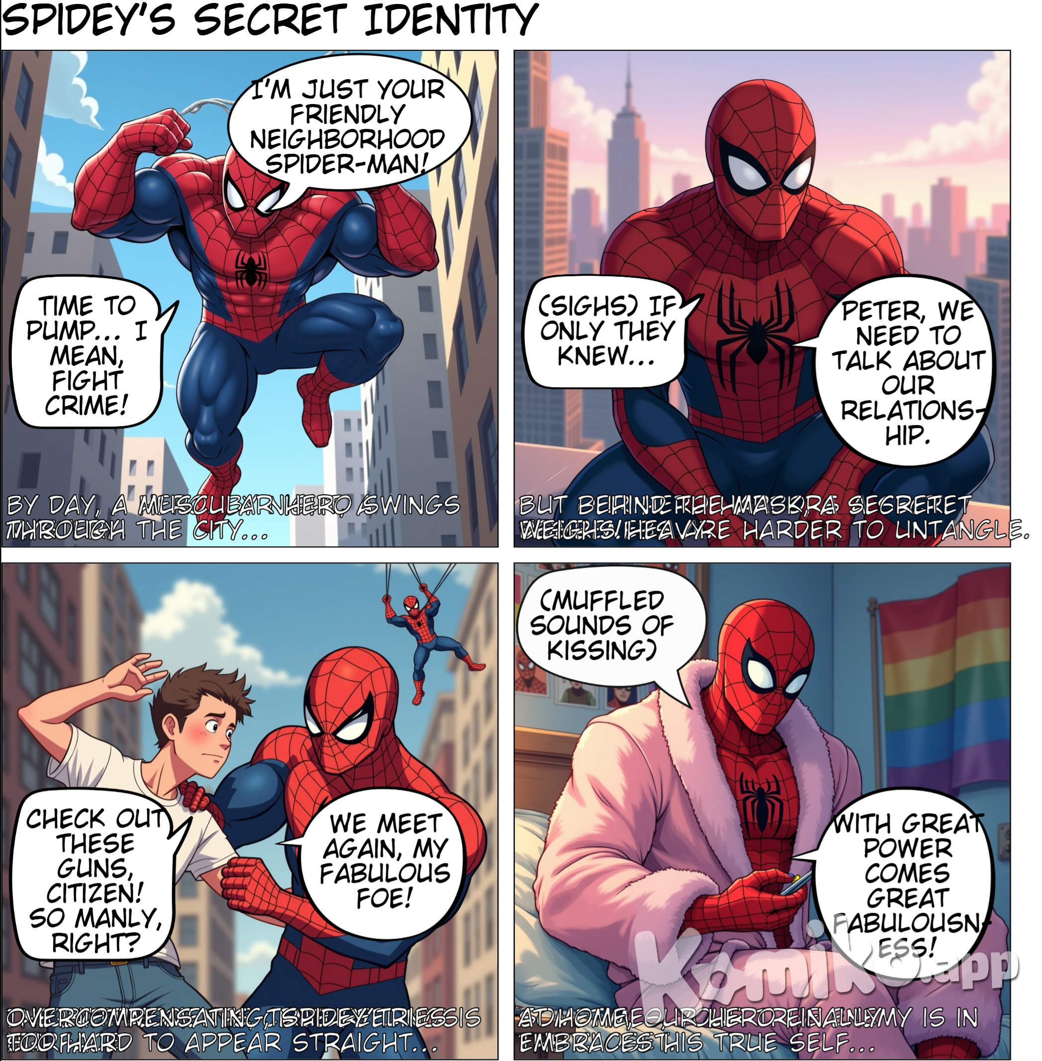 muscular spiderman who is secretly gay