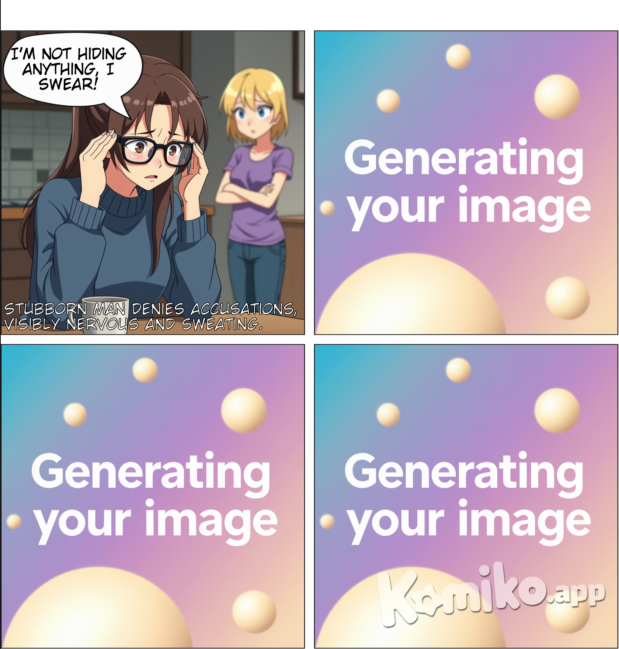 The man is stubbornly denying that he is indeed hiding something. So Moon said that she already knew everything and that she herself saw it, so the man just admitted that he was indeed a woman and that he was just afraid, to tell the truth that he is not a man but a lesbian (wearing reading glasses, long hair tied-up)because he might lose Moon and she wouldn't talk to him anymore.