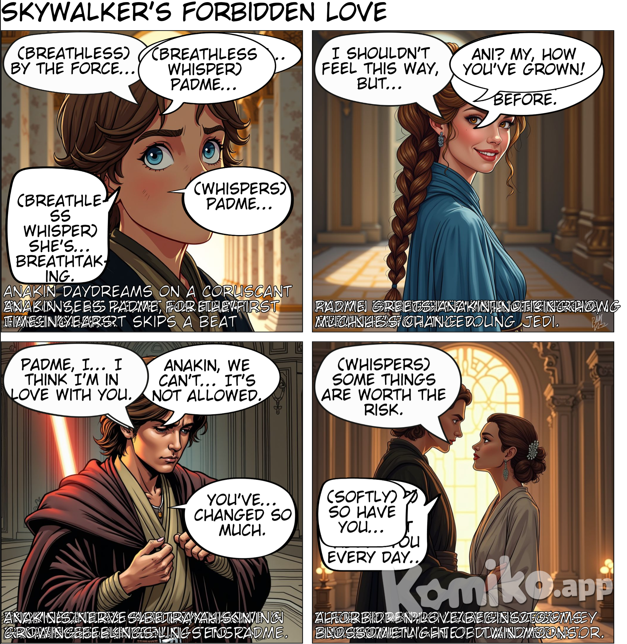 Anakin Skywalker is falling in love with Padme