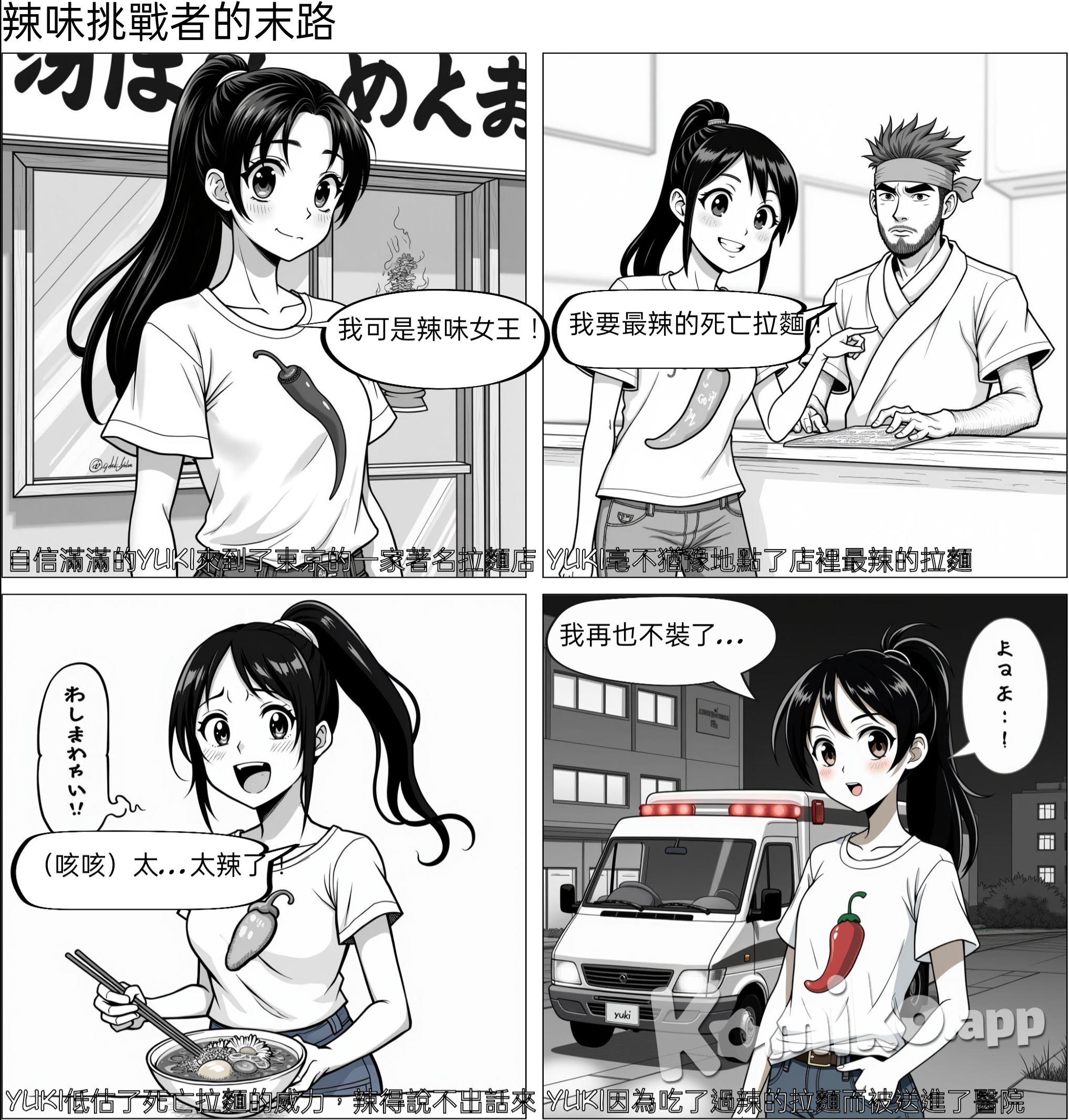 一名女子去了日本覺得自己很會吃辣,於是就選擇了死亡拉麵,結果送醫