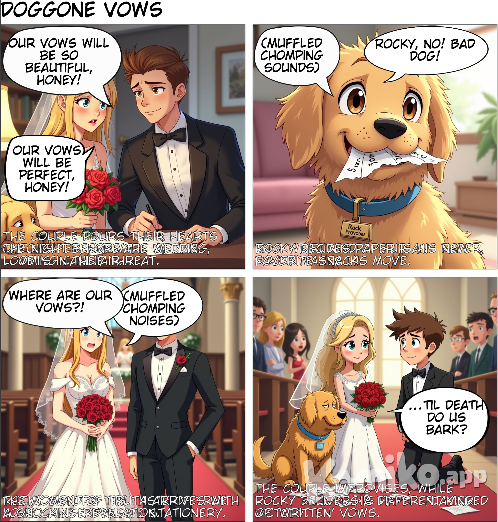 Bride and groom get their vows eaten before their wedding by dog Rocky