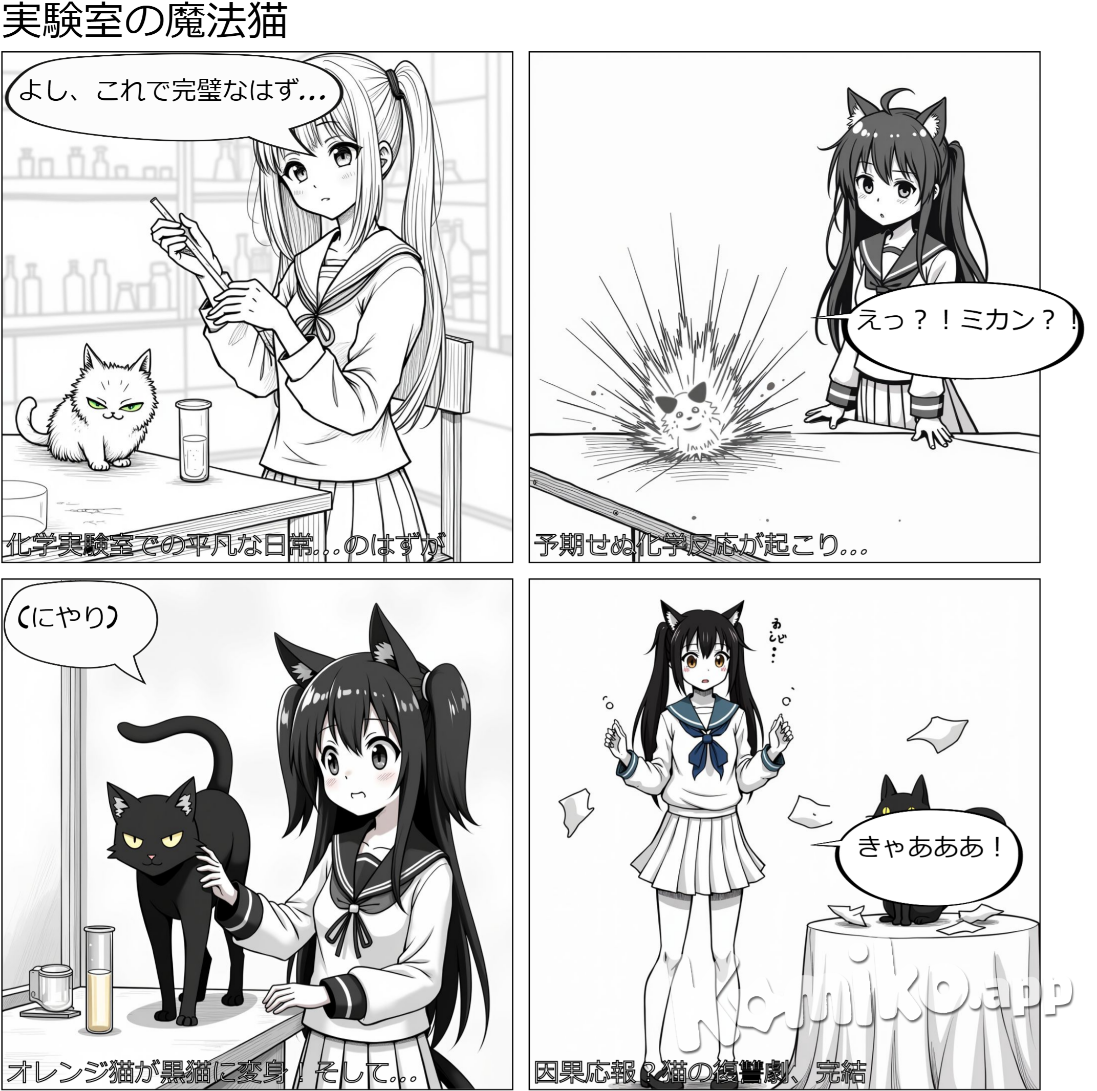 研究室の女の子と猫