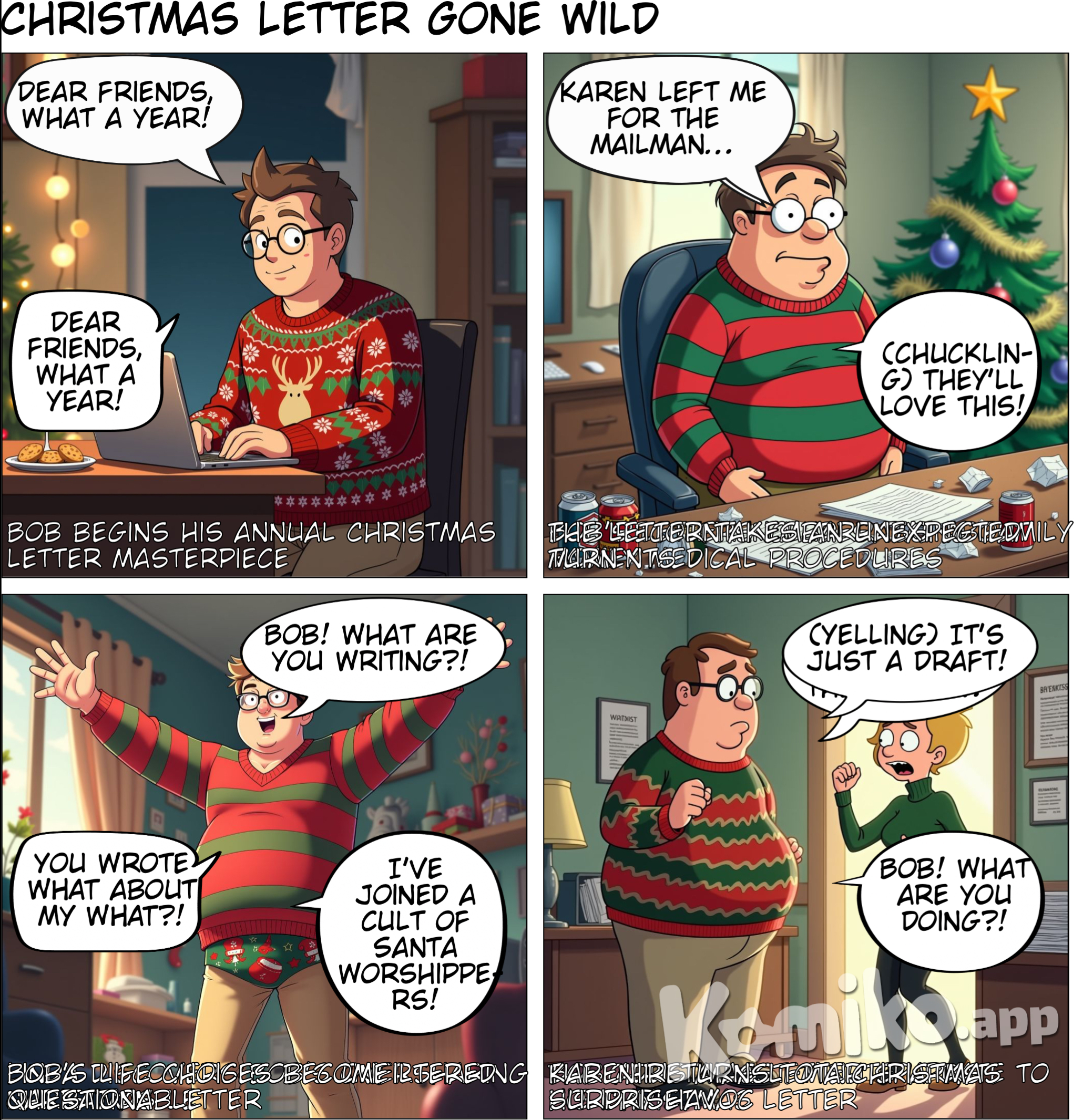 Husband narrates his year as Christmas letter