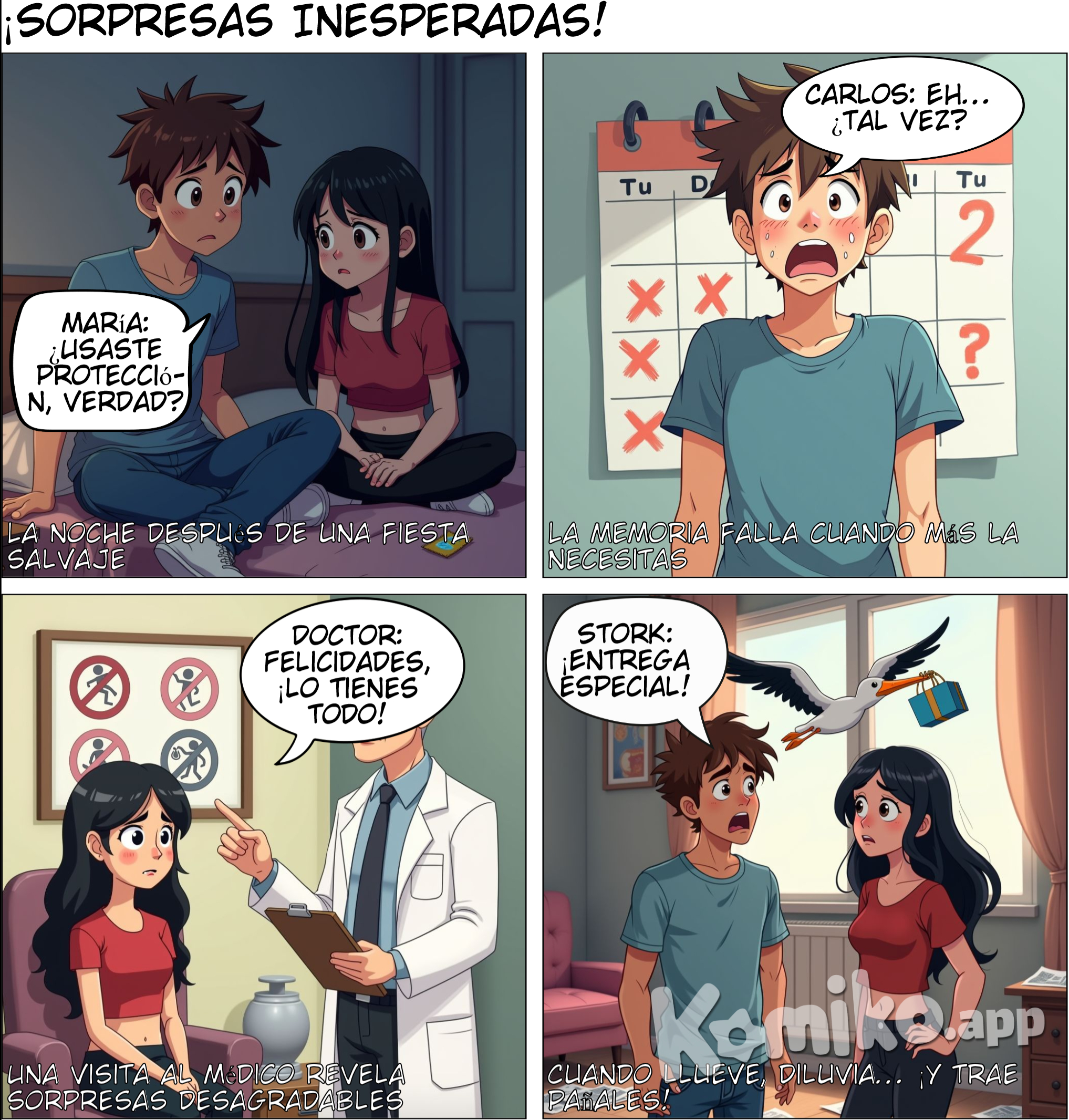 crear un comic de 8 plantillas sobrelas enfermedades de transmisión sexual(ets) y los embrazos no deseados