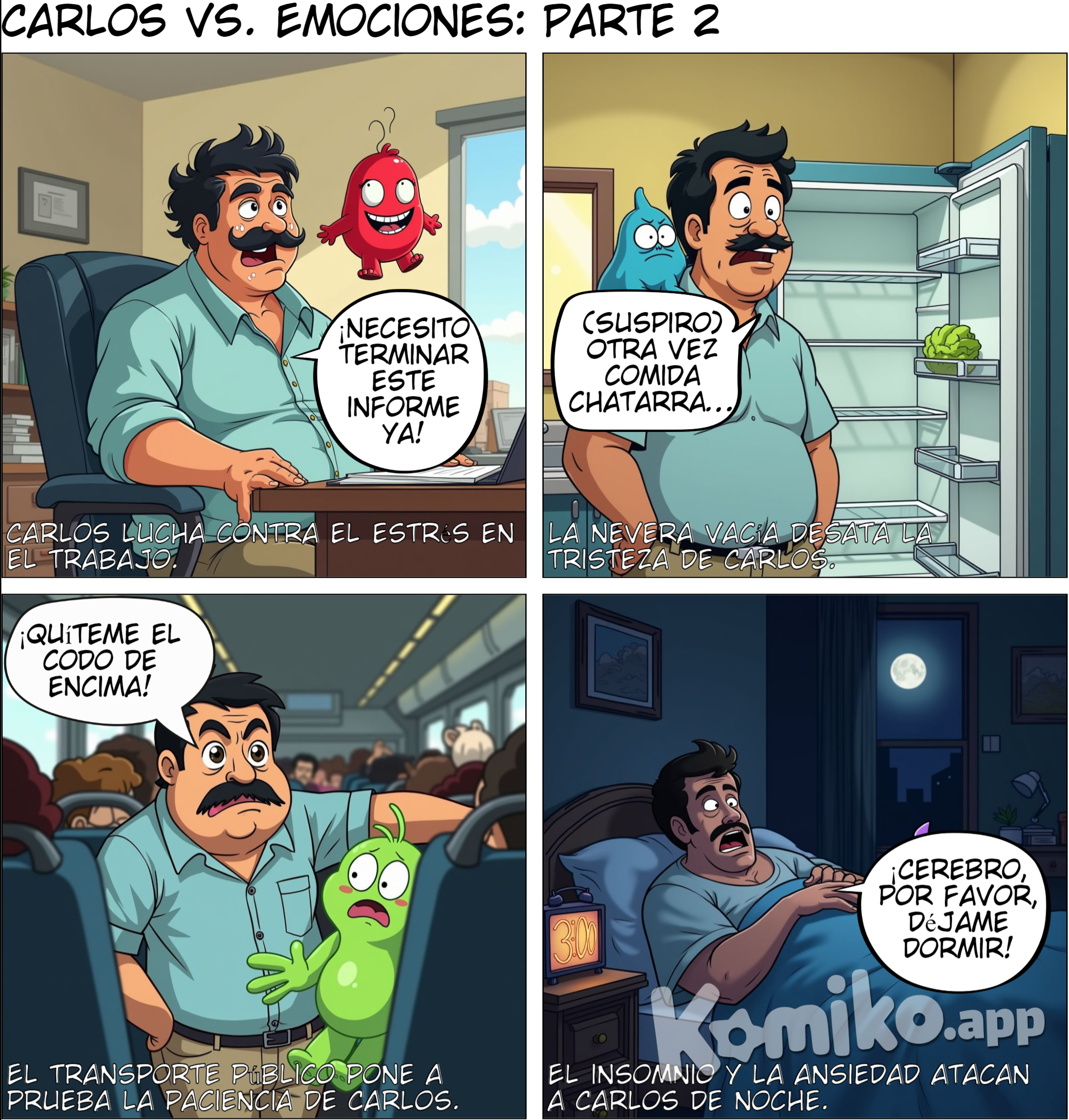 historia sobre el control de emociones de Carlos en su vida diaria 2da parte