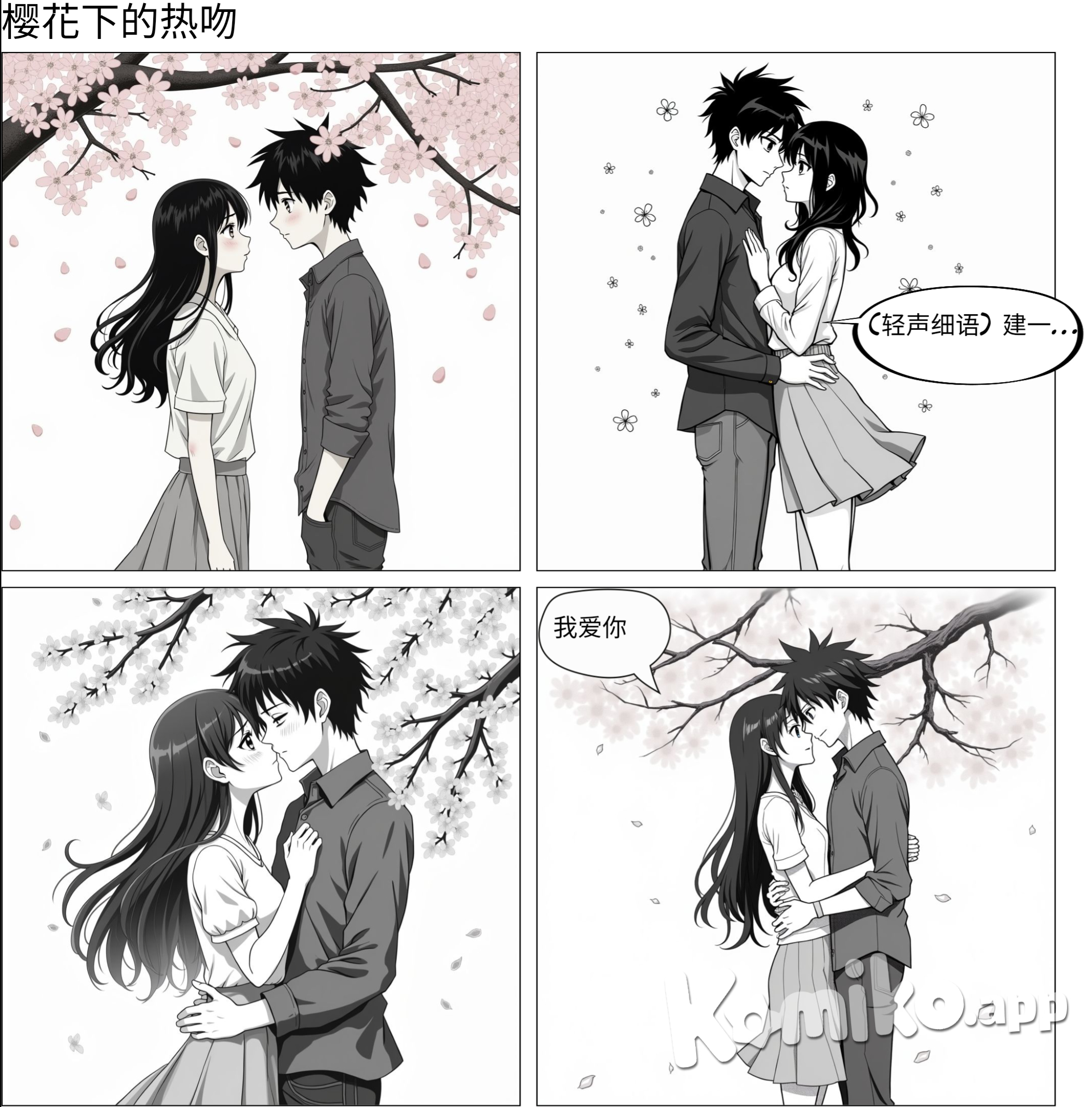 桜あかり和大野建一抱在一起接吻