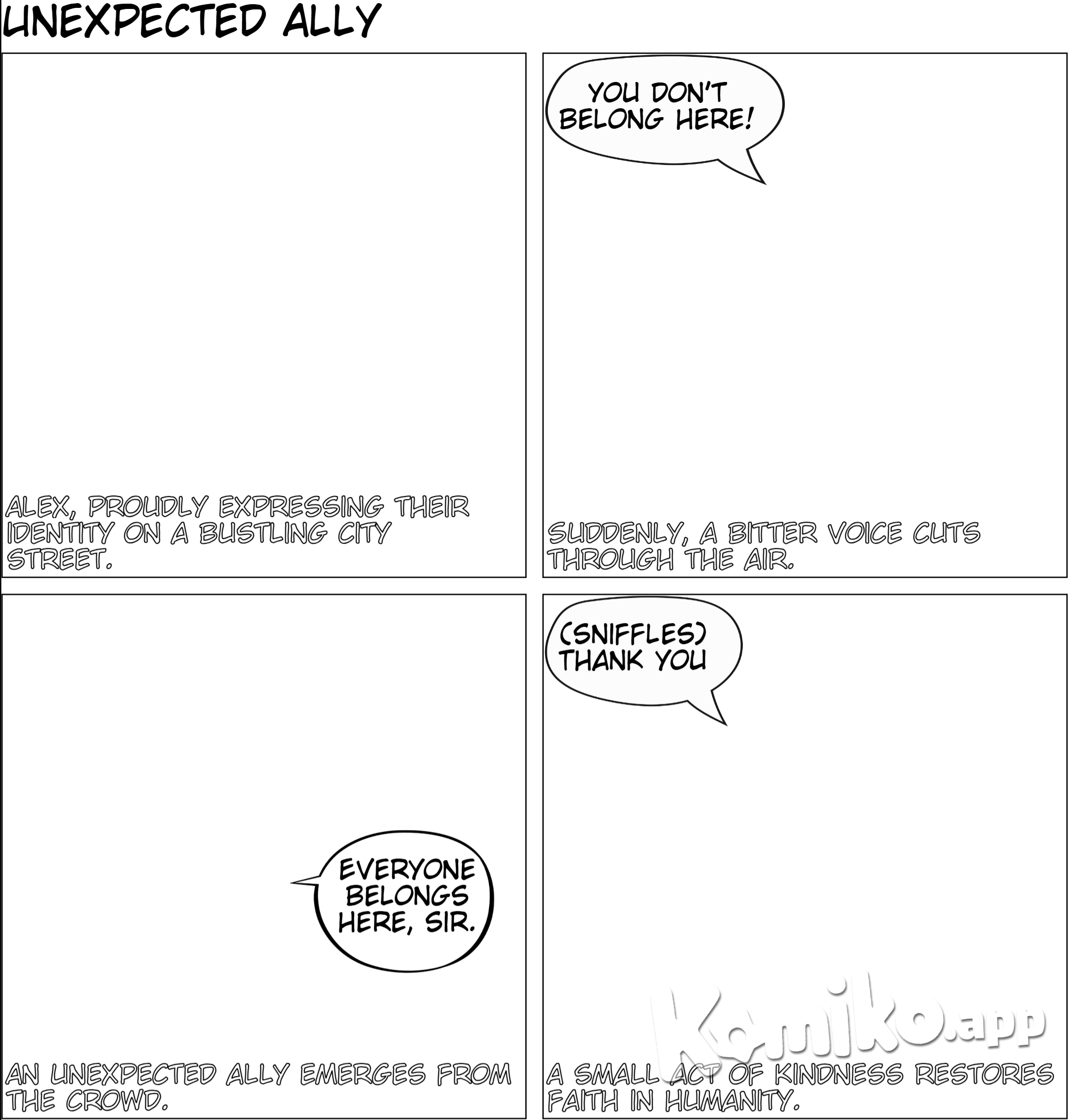 An LGBTQ member have been discriminated by someone and then someone defend him.