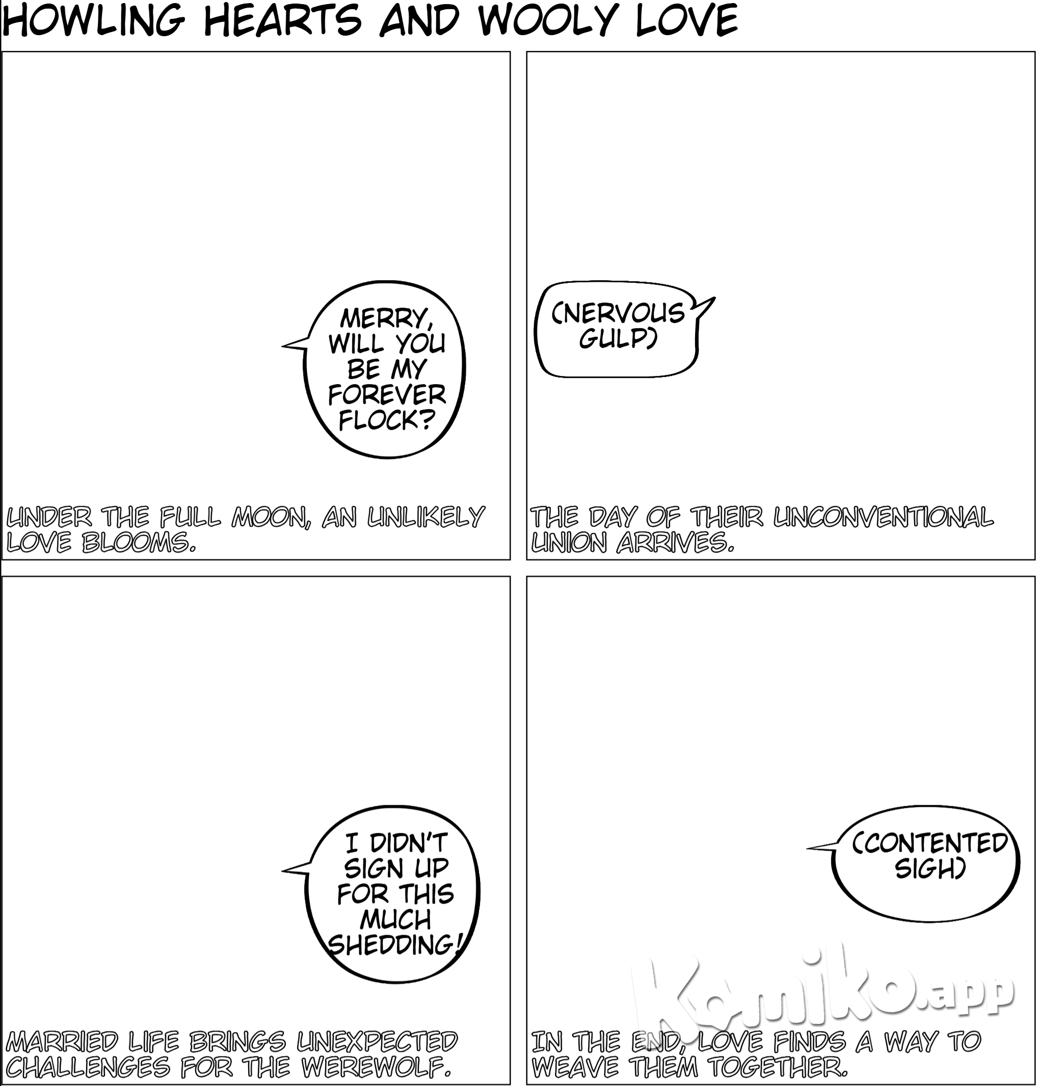 a ultima werewolf has black hair, gray eyes married sheep girl that has dark purple hair, orange eyes 