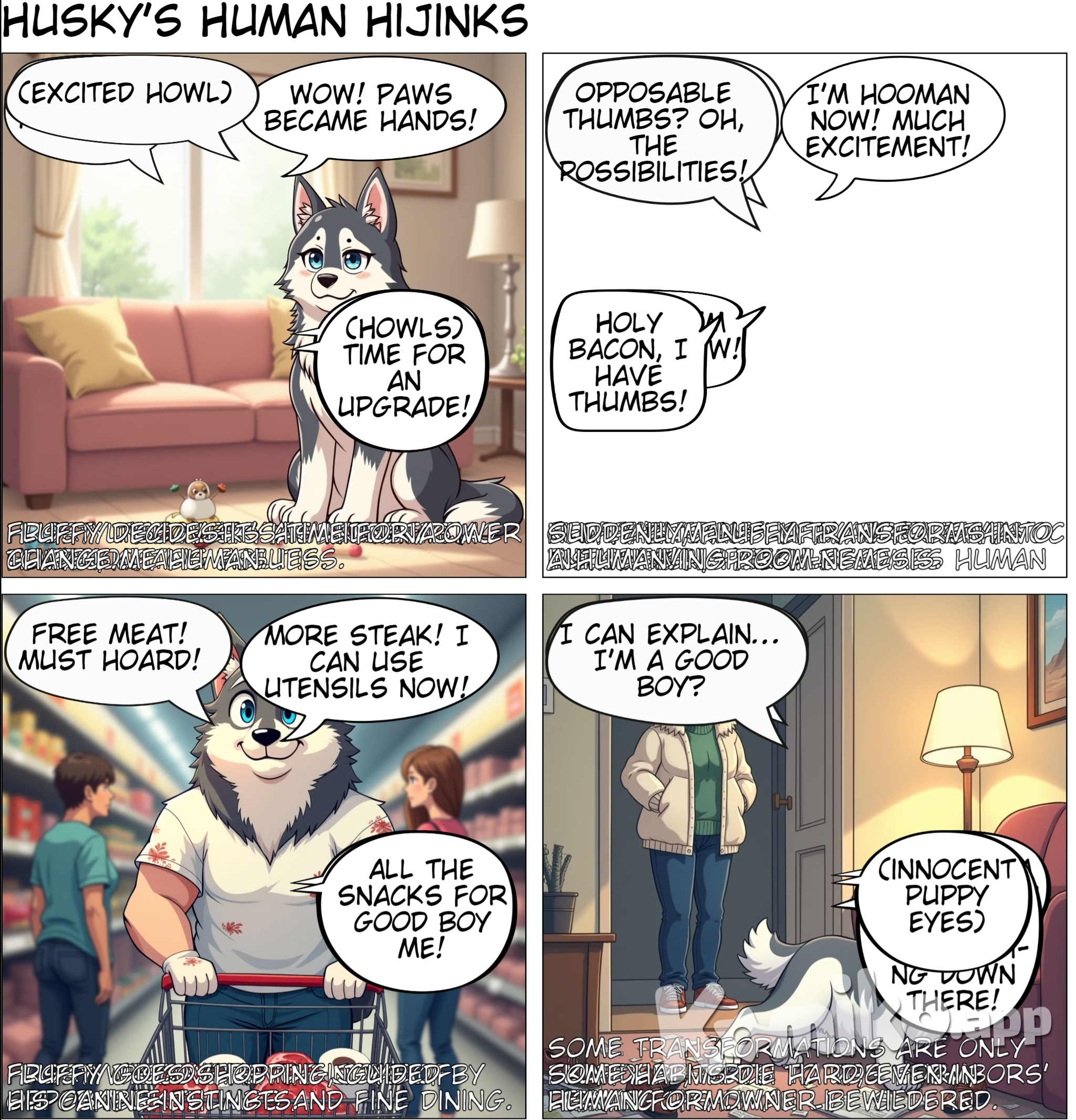 A Husky becomes a human and makes lots of trouble