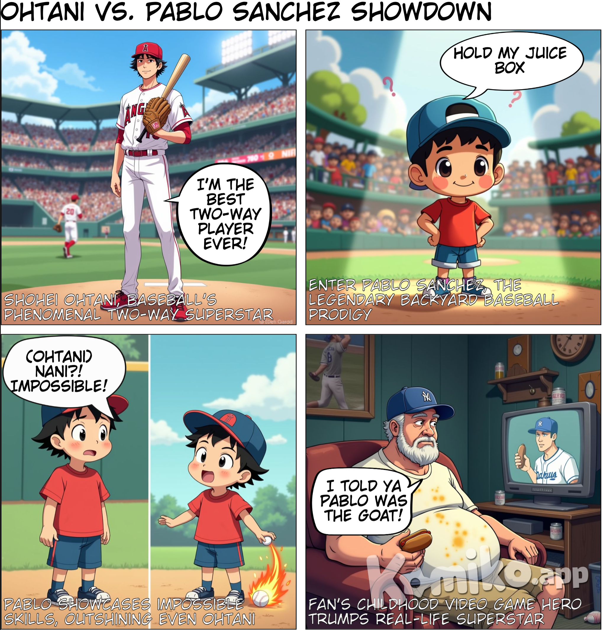 I don’t follow baseball anymore, but this Ohtani thing is nuts.  2nd greatest player of all time, after Pablo Sanchez