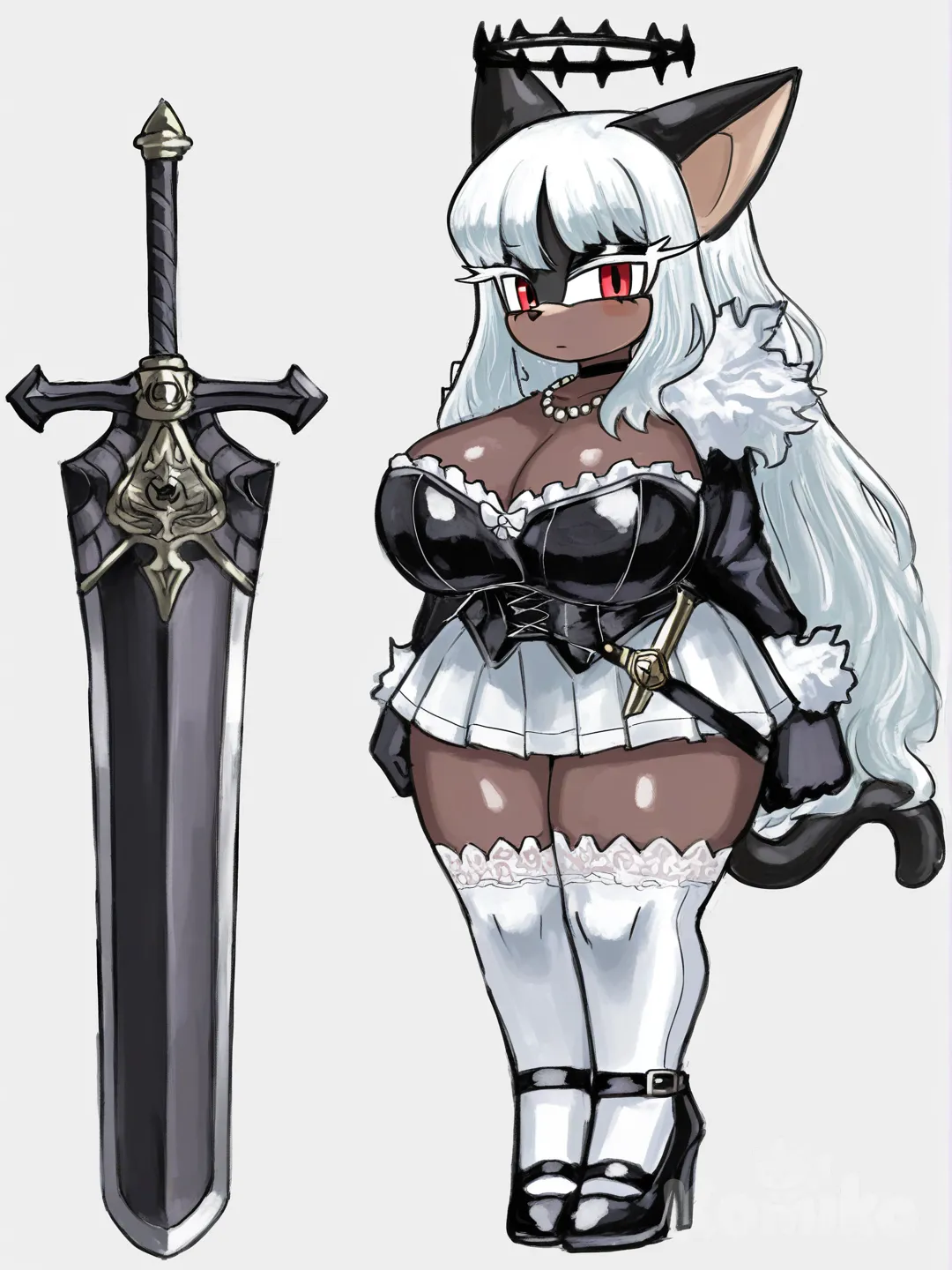 My OC Dark the black cat real form