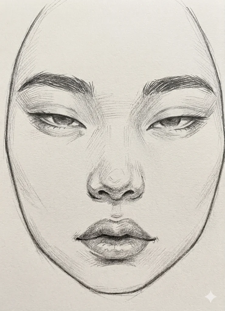 Asian features