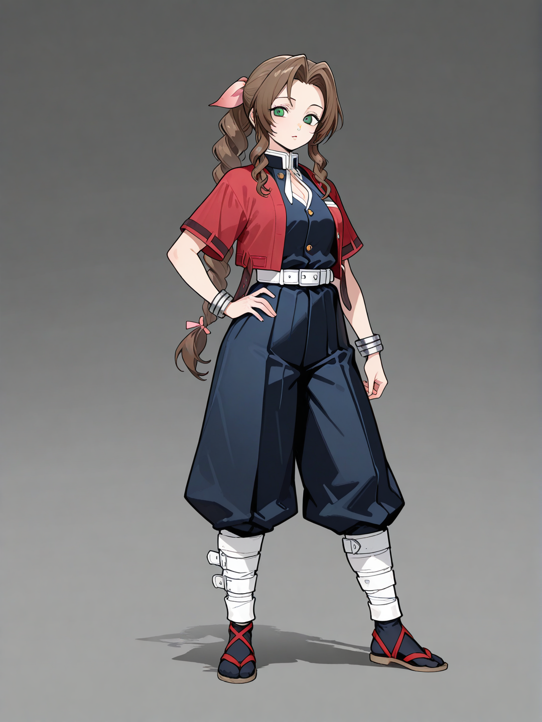Here's Aerith Gainsborough as a Demon Slayer