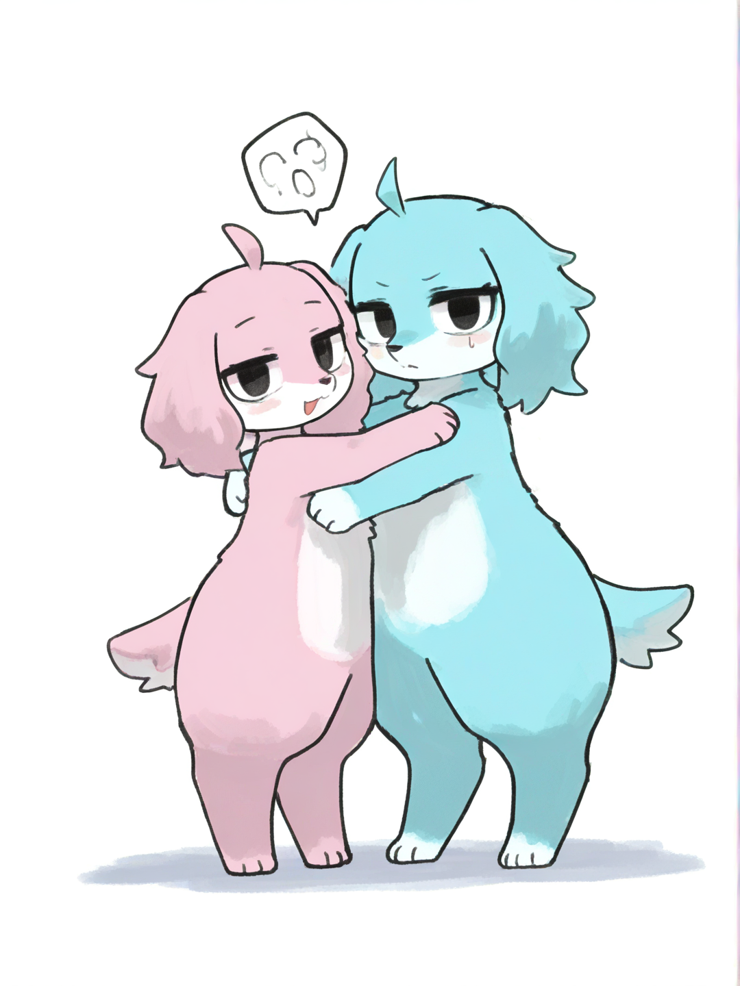 Error (the blue one) and Dandy's world fan (the pink one)