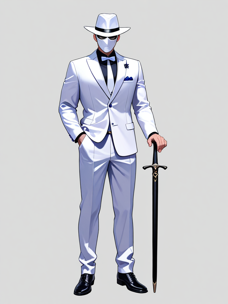 man in a white suit