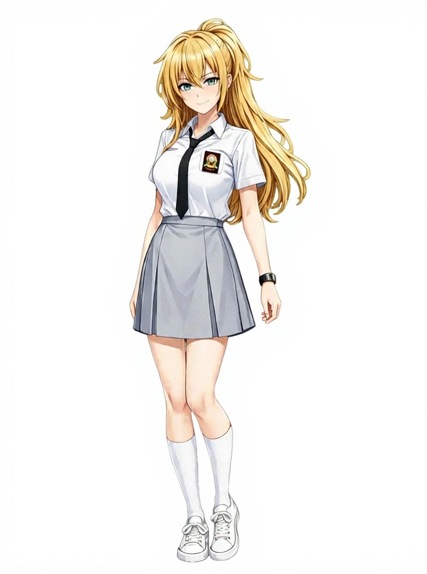 Luna with High School Uniform