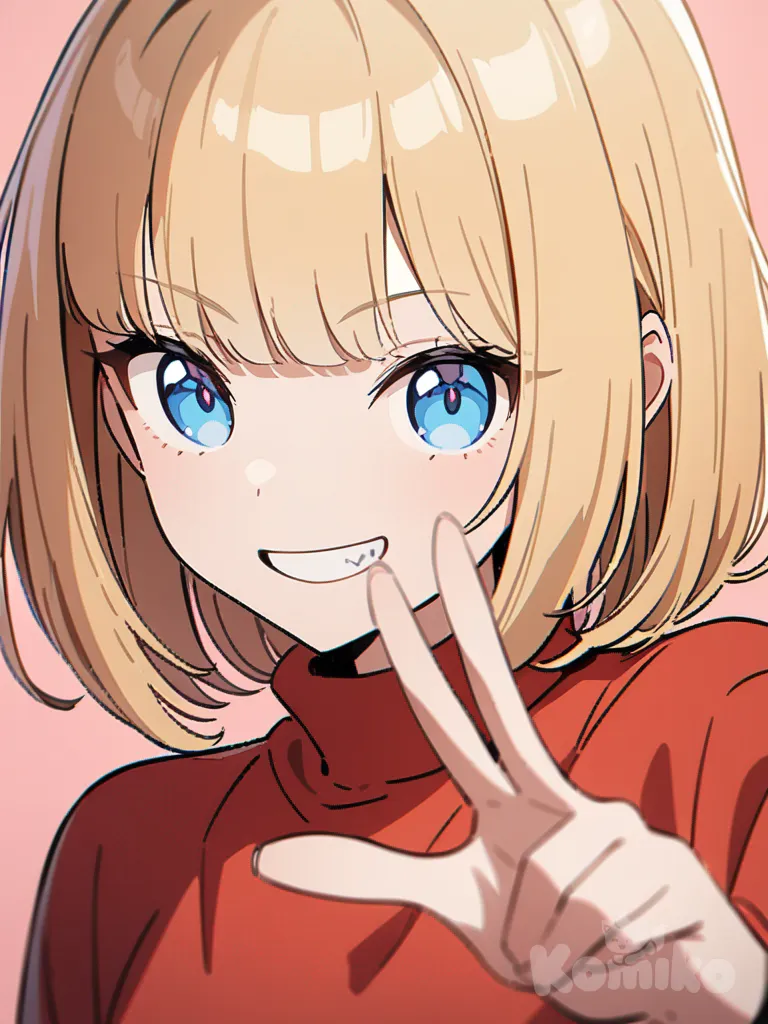 My OC livia (red sweater, blue eyes)