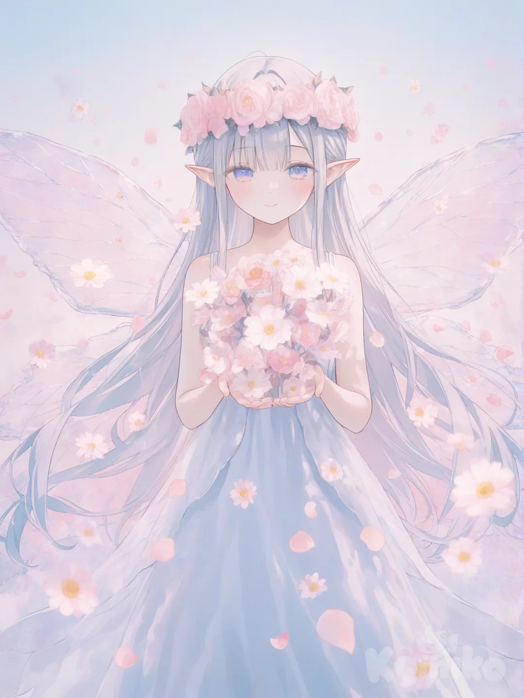 El hada de las flores , [soft-pastel-style]