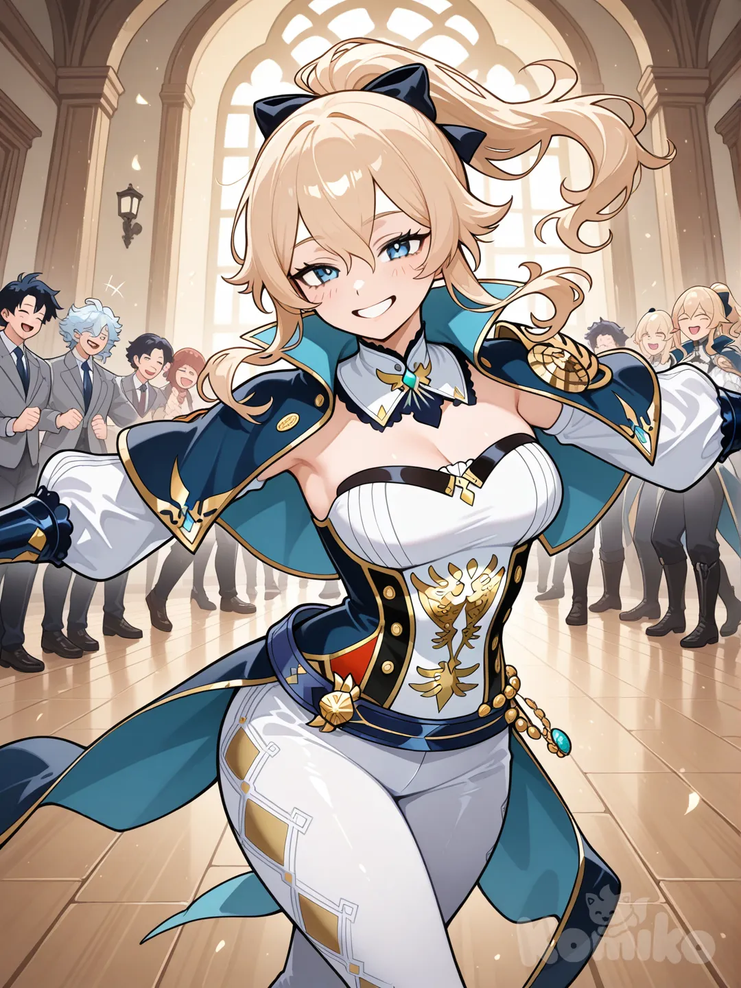 Es alegre, extrovertida, sociable y energética. Le gusta hacerse notar, reír y estar rodeada de gente. 
My Hero Academia
+1

Le apasiona bailar, lo que encaja con su actitud vivaz y dinámica. 
My Hero Academia
+1

Aun así, aunque suele parecer despreocupada y un tanto dispersa, cuando se lo propone puede esforzarse — especialmente cuando enseña a otros a bailar o cuando defiende a sus amigos. 
My Hero Academia
+1

Es valiente y solidaria, dispuesta a arriesgarse por los demás, lo que habla de su fuerte sentido de la justicia y su deseo de ser heroína, @Jean_(Genshin_Impact)