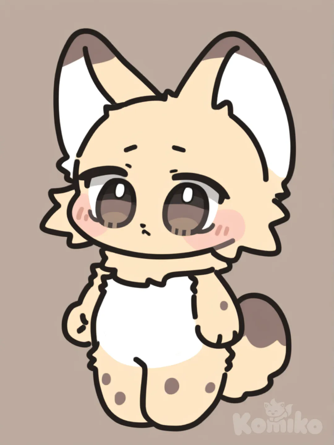 Furry cute drawing and light cookie fur and cookie spots chibi kawaii,wallpaper , [soft-chibi-style]