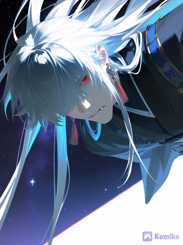 @elios-1rpz, jumping from rooftop, expressionless, airship captain outfit, closeup, ultra-wide shot, rim light, ethereal lighting, cosmic background, starry sky, [aqua-dreamlight-style]
