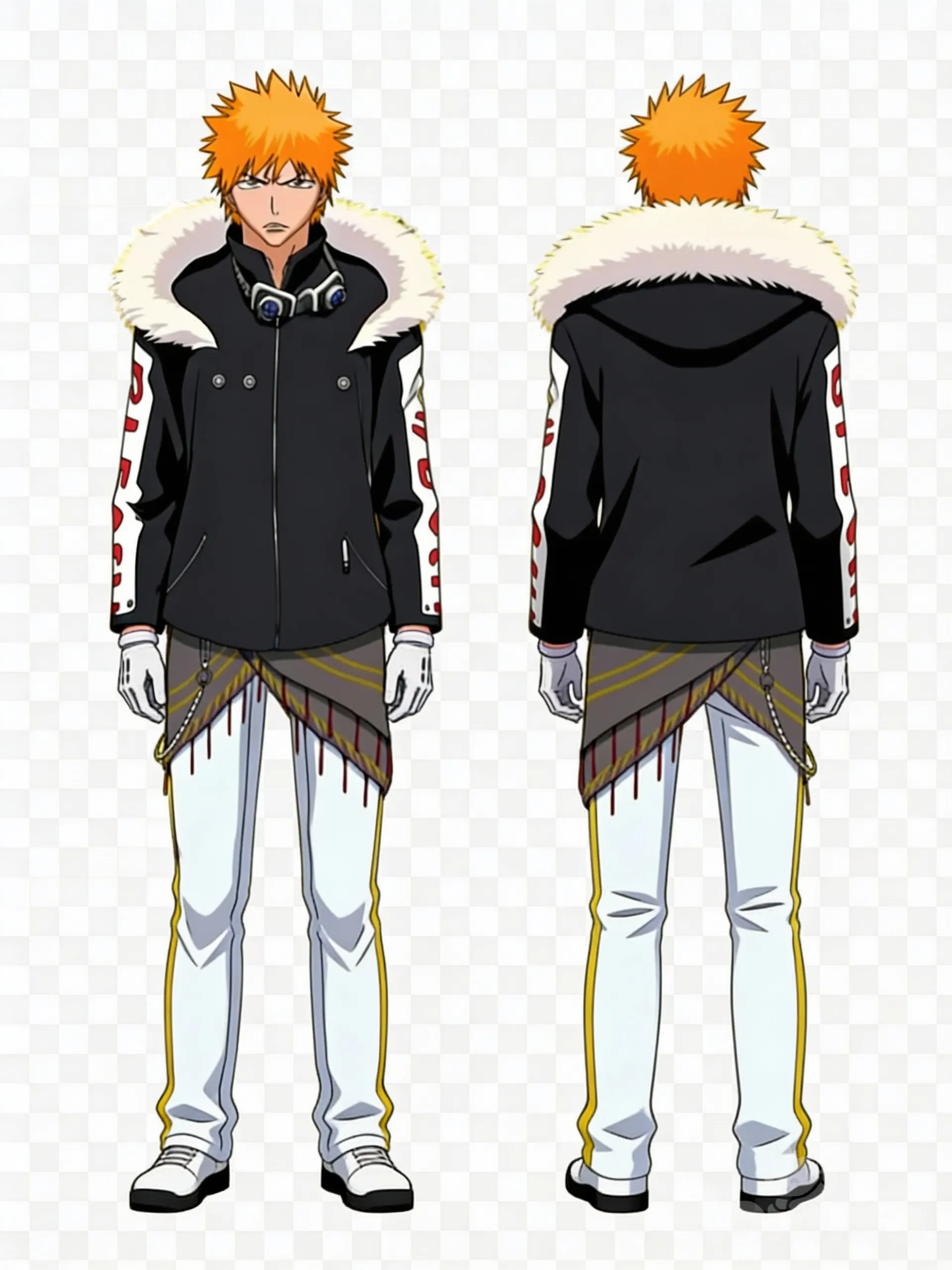 В полный рост, удалить фон, изображение спереди и сзади, руки вдоль тела