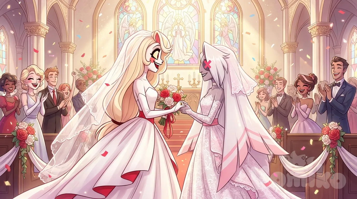 @Charlie_Magne, @Vaggie , wedding dress, wedding, wedding ring, church