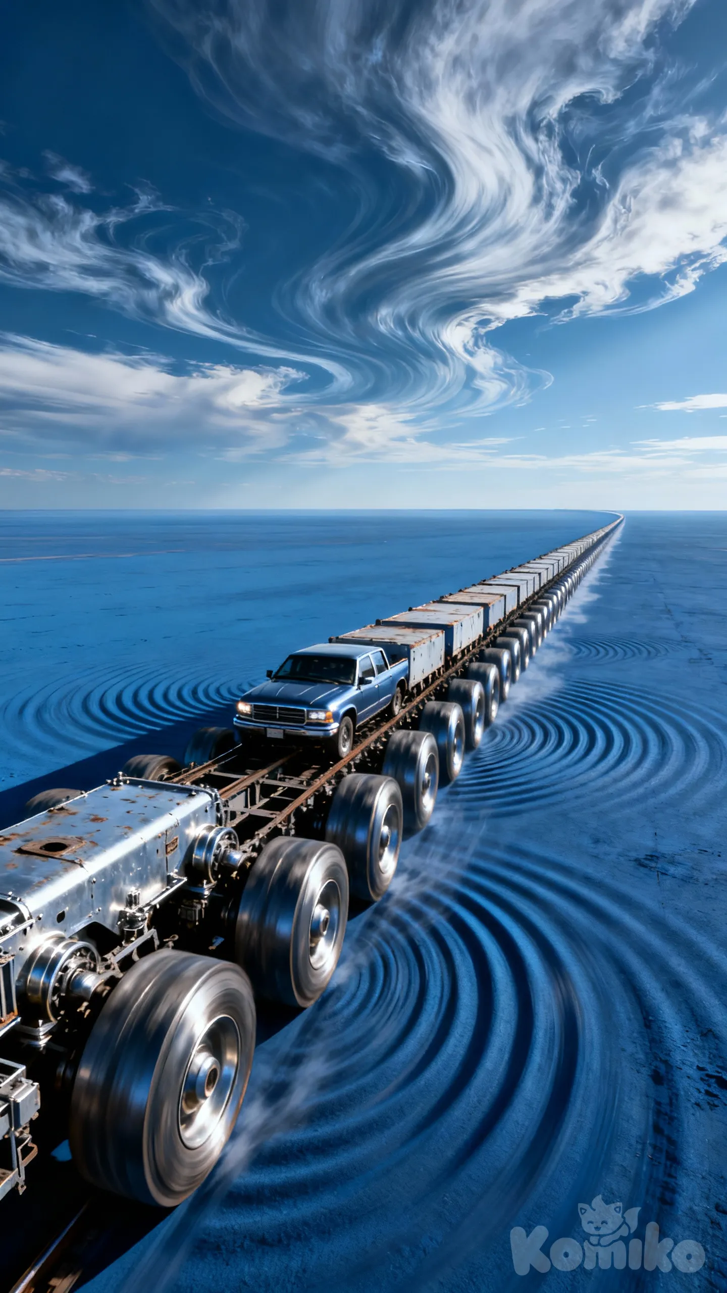 A virtually infinite ocean train-ish carrier truck