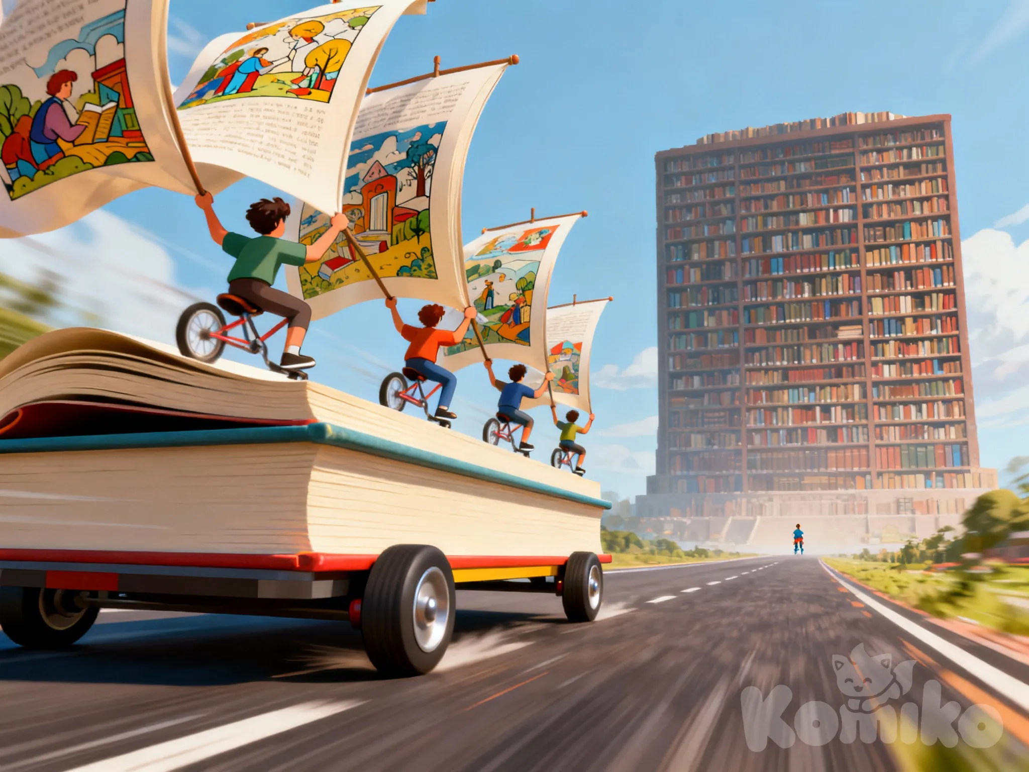 Bookmobile heading to the Great Bookshelf