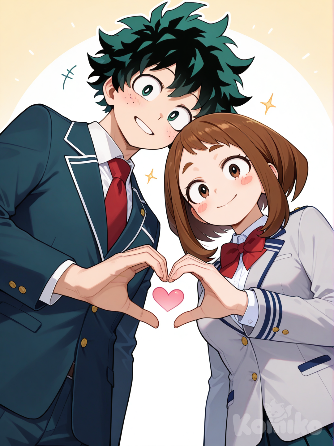 Ochaco Uraraka y Izuku
