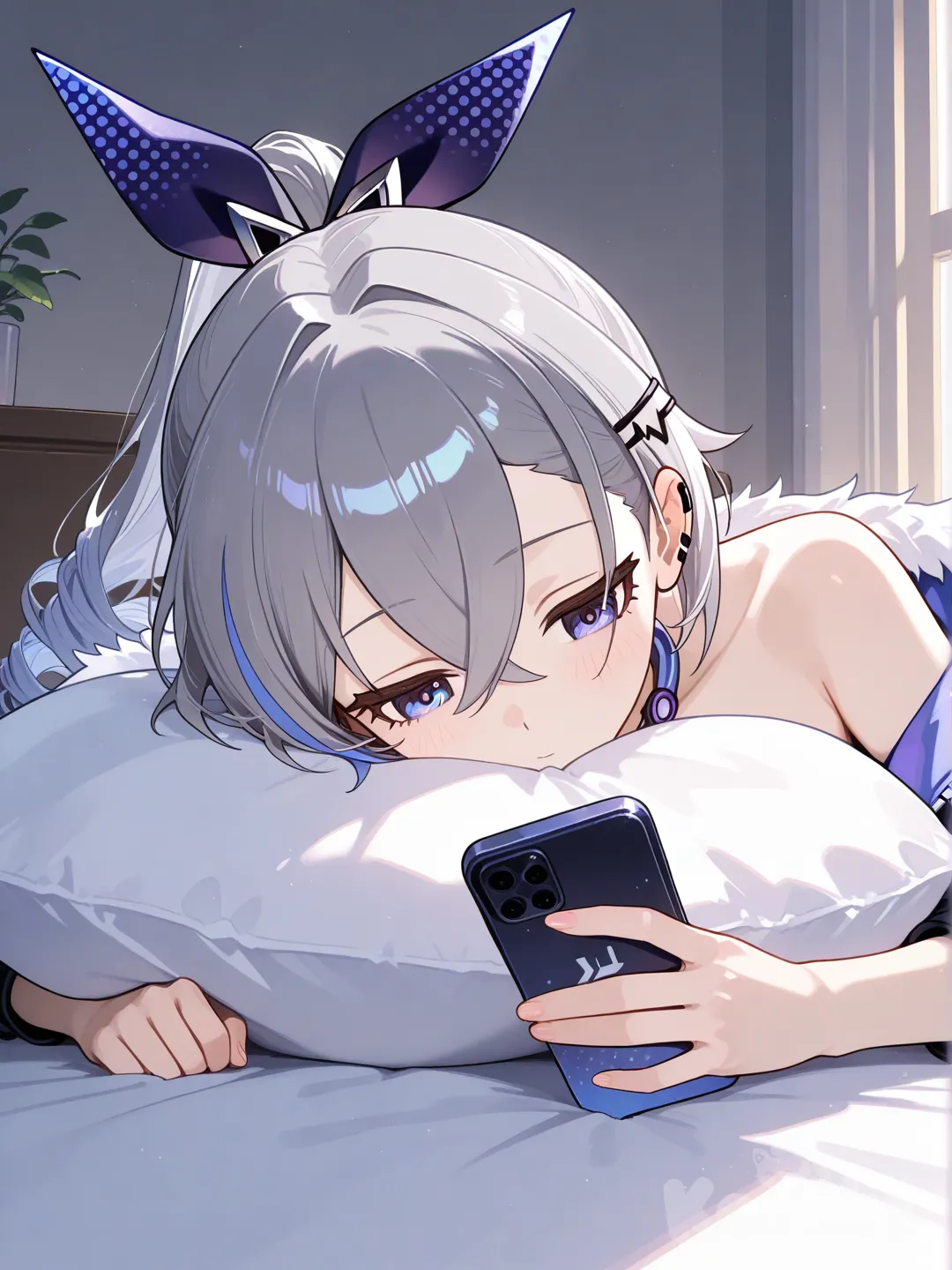 Silver wolf being lazy