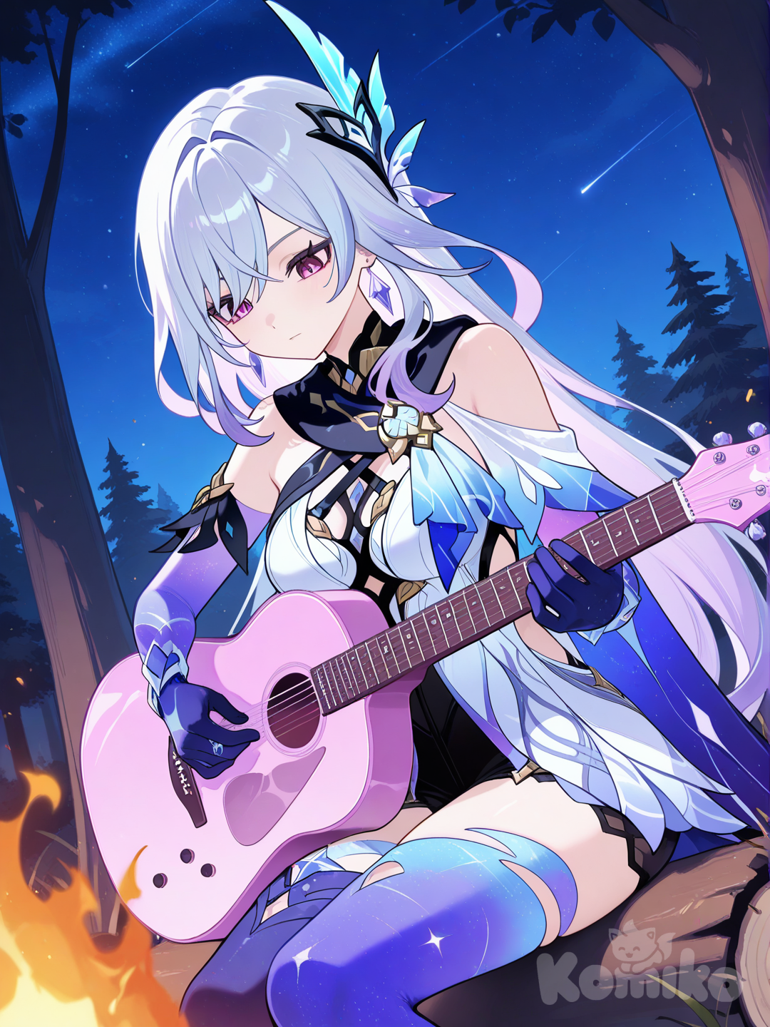 Skirk playing guitar